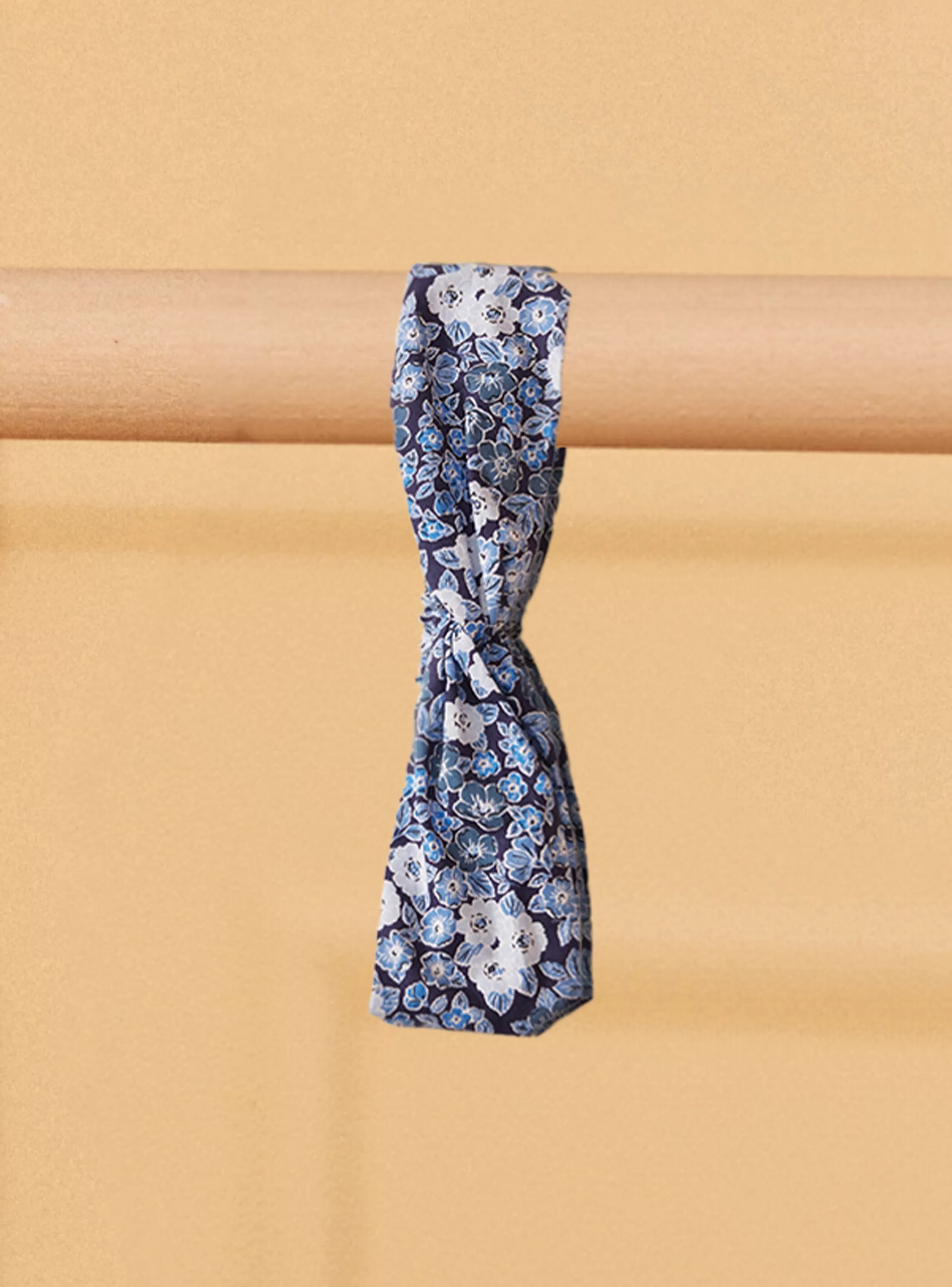 Store Sergent Major Bandeau bleu et blanc à imprimé fleuri