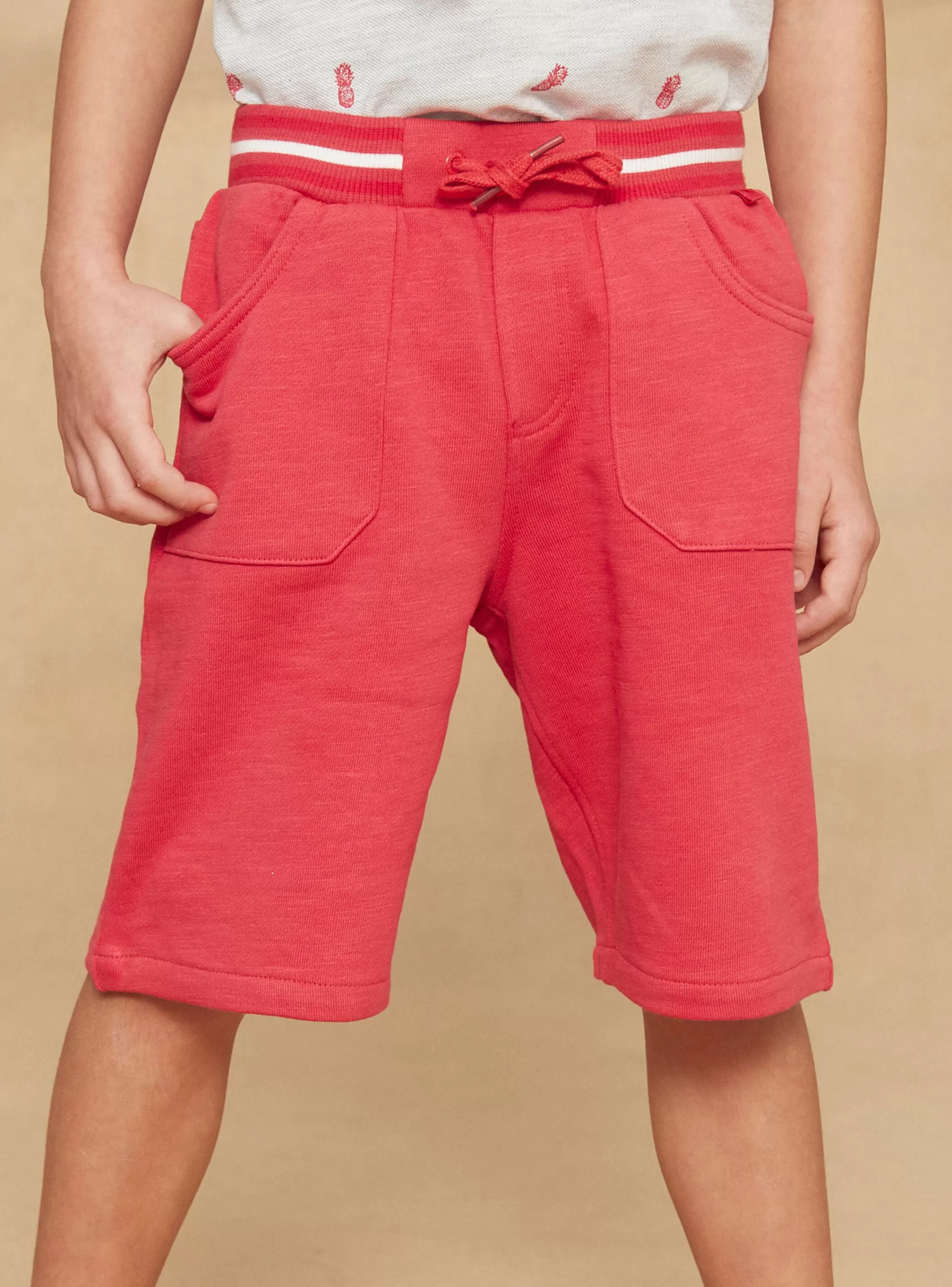 Sale Sergent Major Bermuda corail en molleton