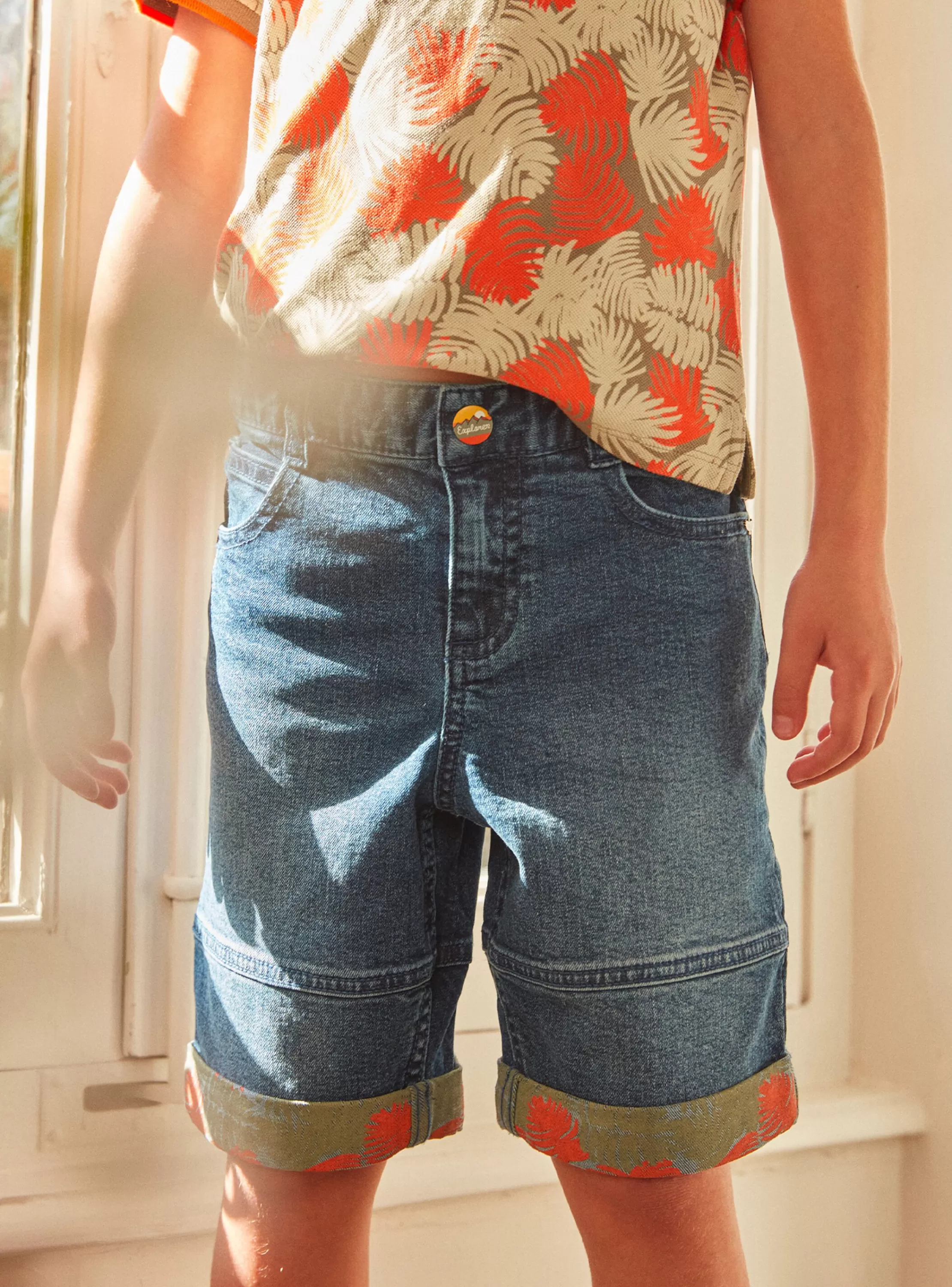 Shop Sergent Major Bermuda en jean palmiers