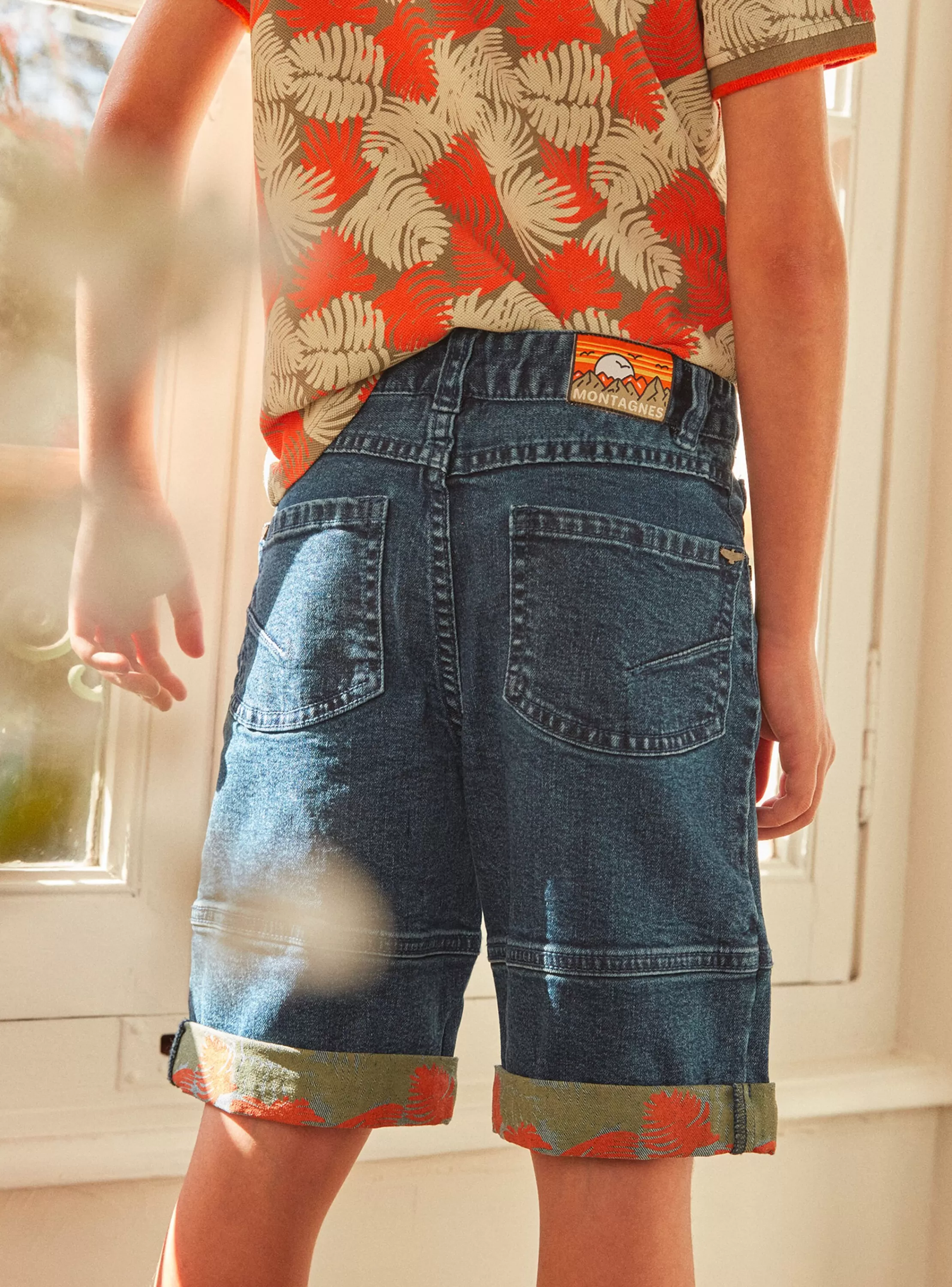 Shop Sergent Major Bermuda en jean palmiers