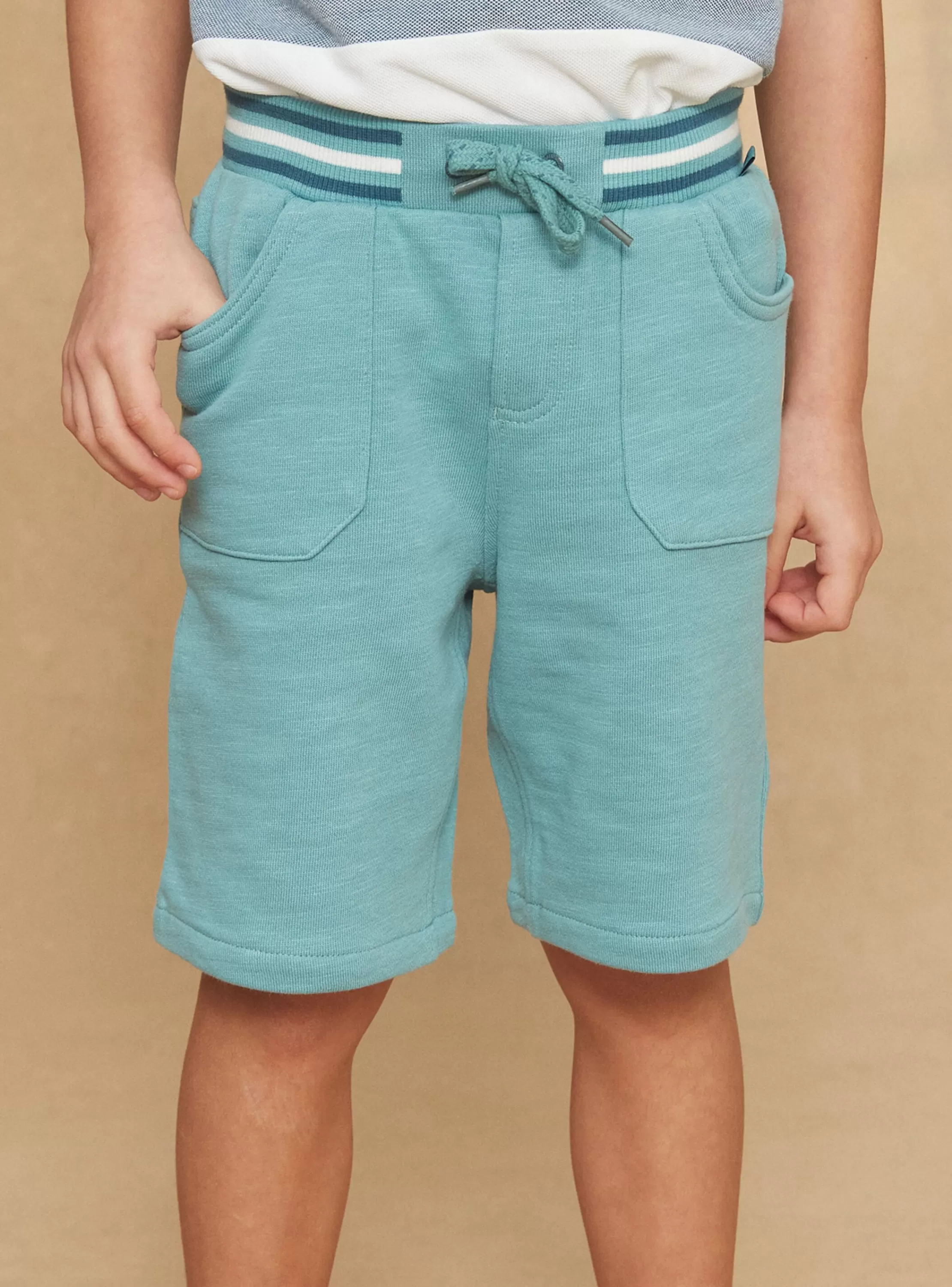 Outlet Sergent Major Bermuda turquoise en molleton