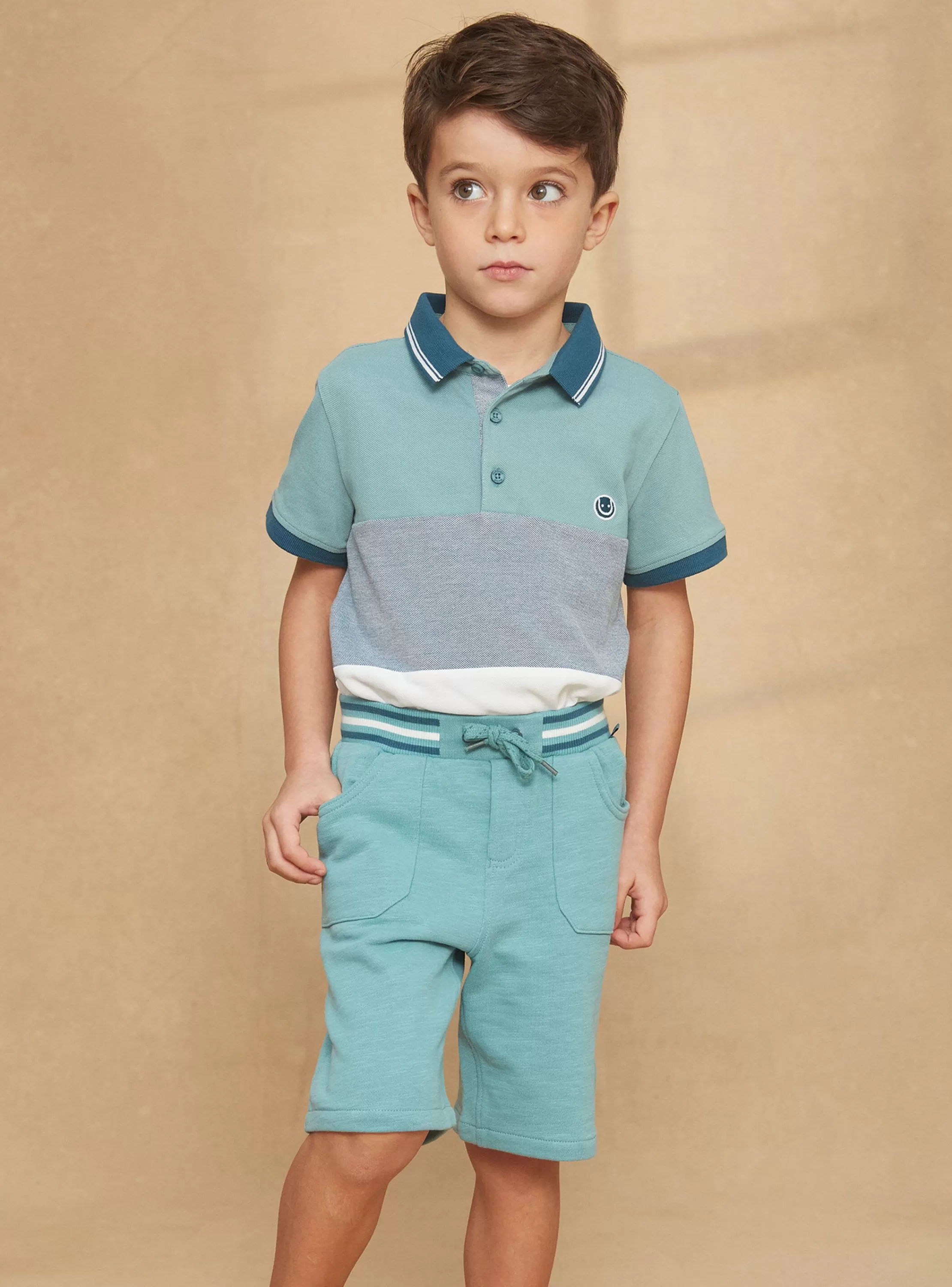 Outlet Sergent Major Bermuda turquoise en molleton
