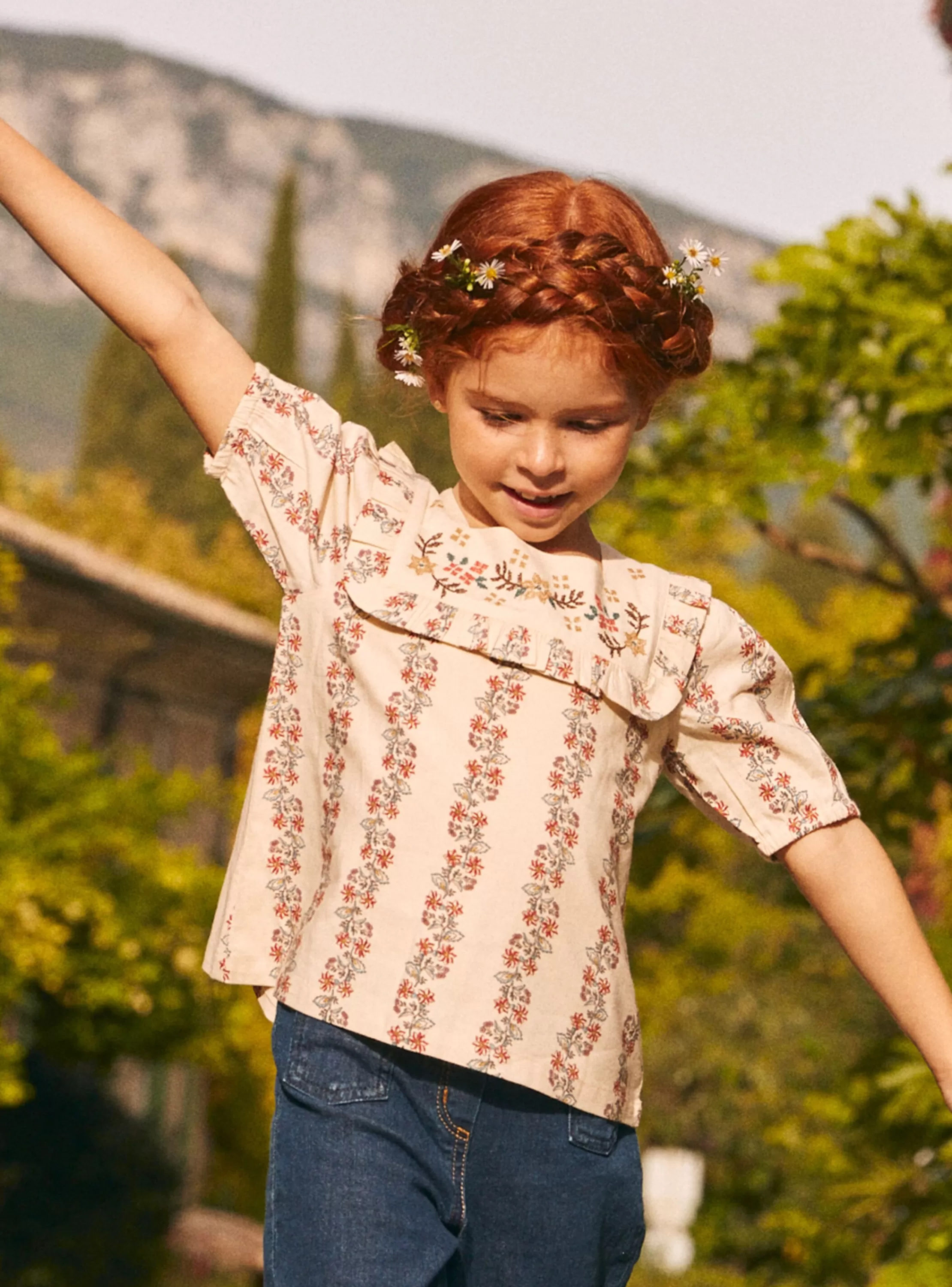 Clearance Sergent Major Blouse à volant motif fleuri