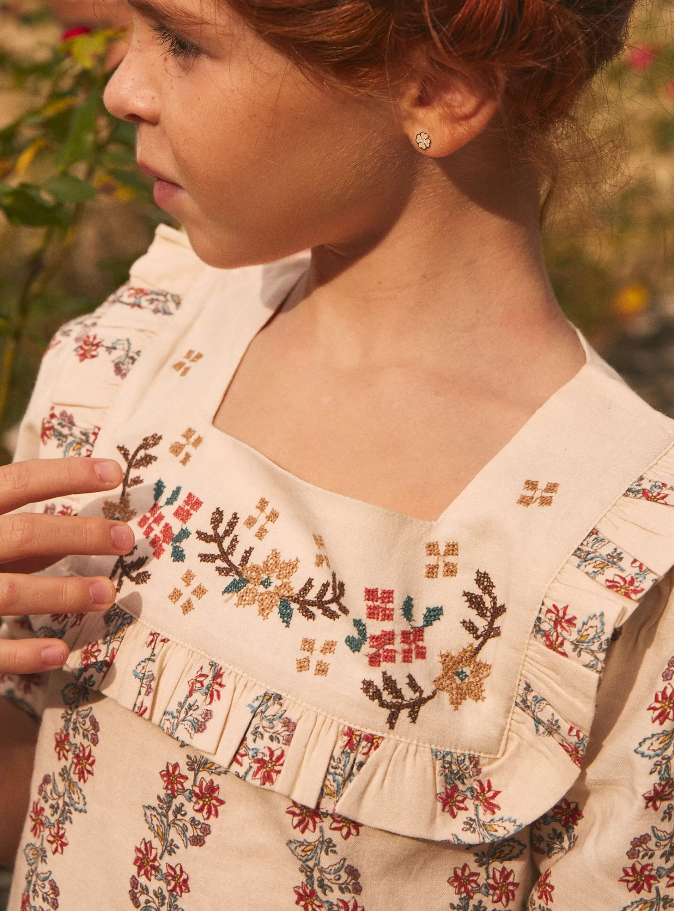 Clearance Sergent Major Blouse à volant motif fleuri