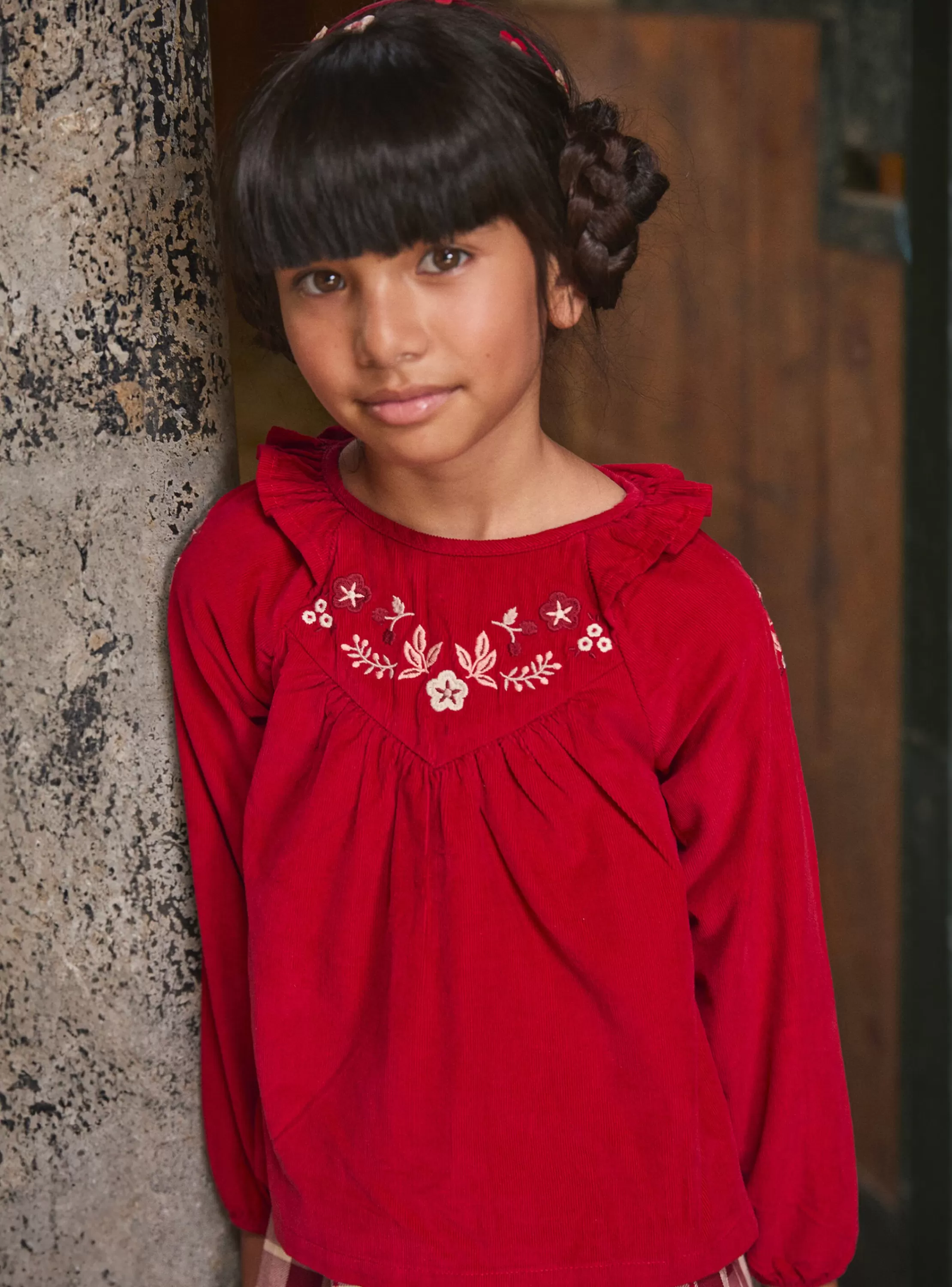Best Sale Sergent Major Blouse  brodée en velours côtelé