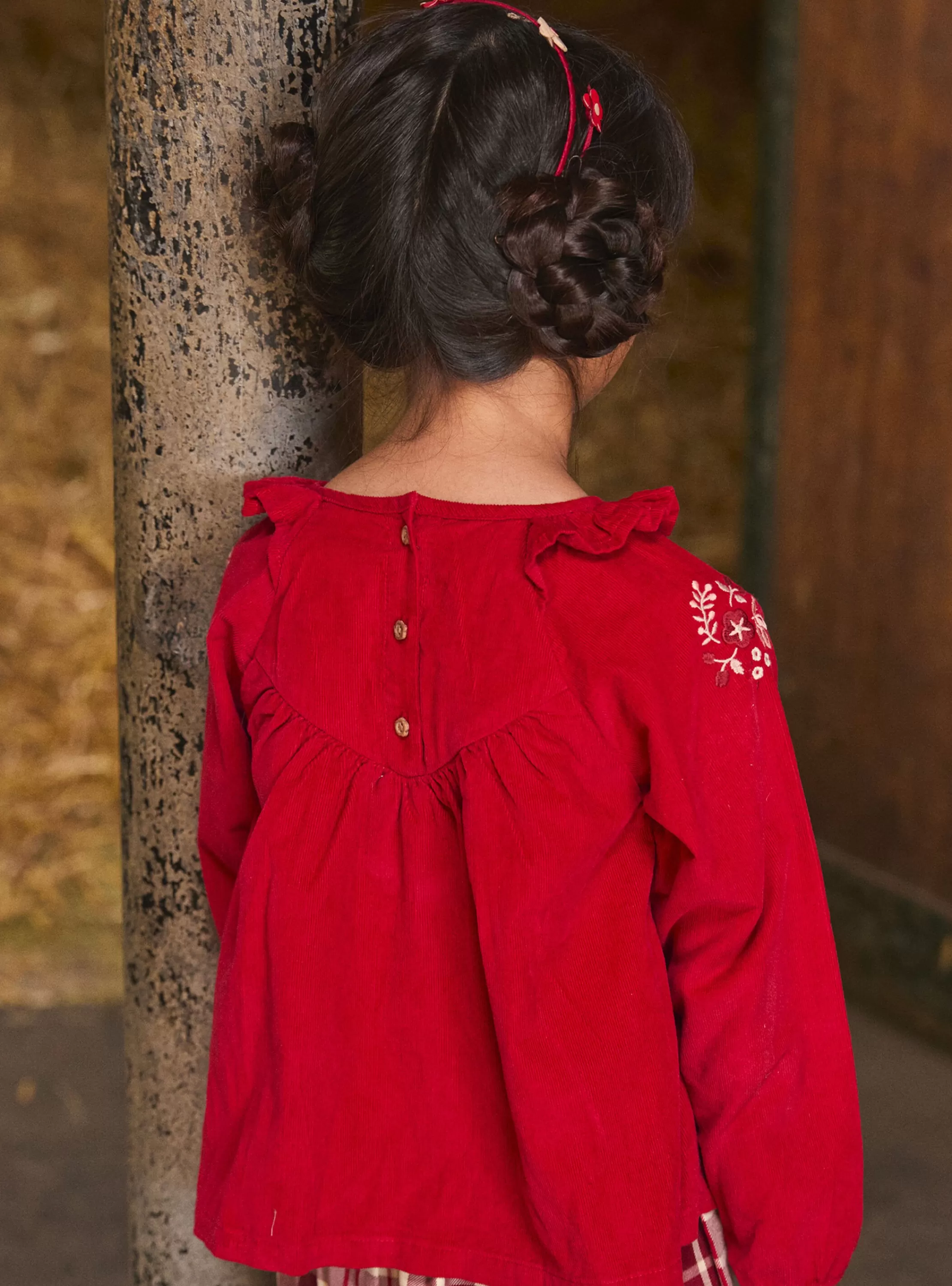 Best Sale Sergent Major Blouse  brodée en velours côtelé
