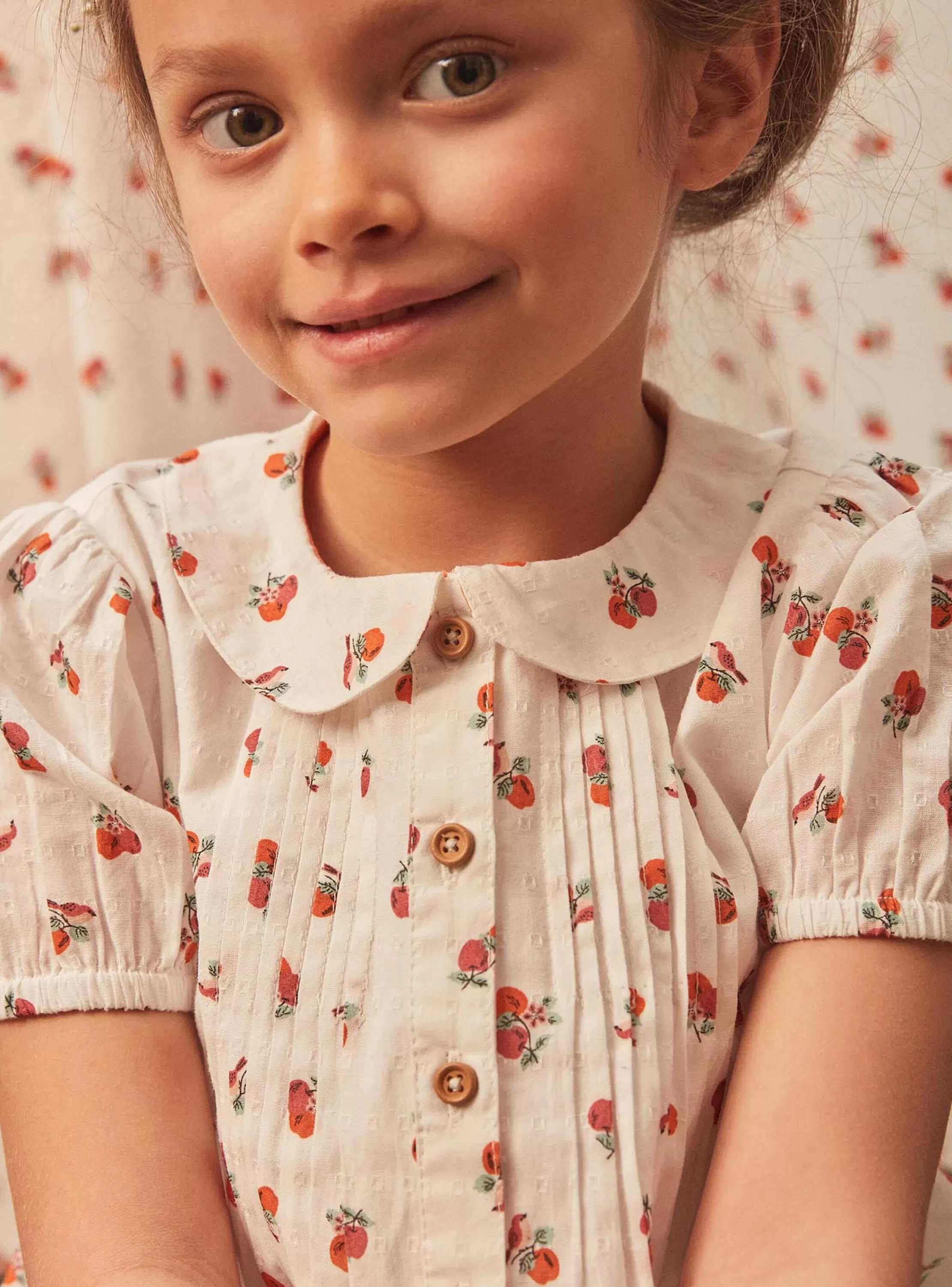Online Sergent Major Blouse écrue à imprimé fruits