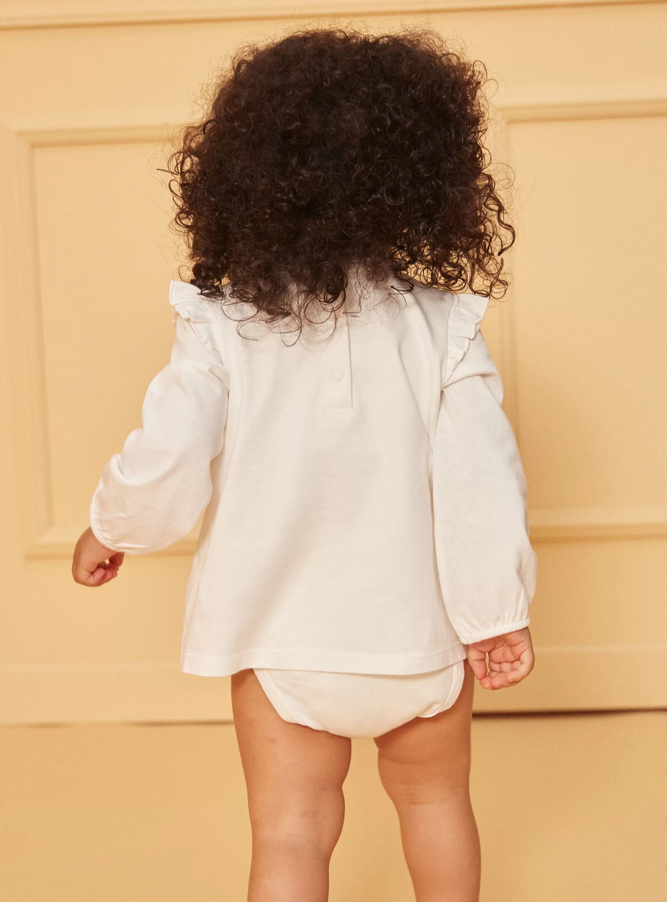 Online Sergent Major Blouse-body écrue à volants