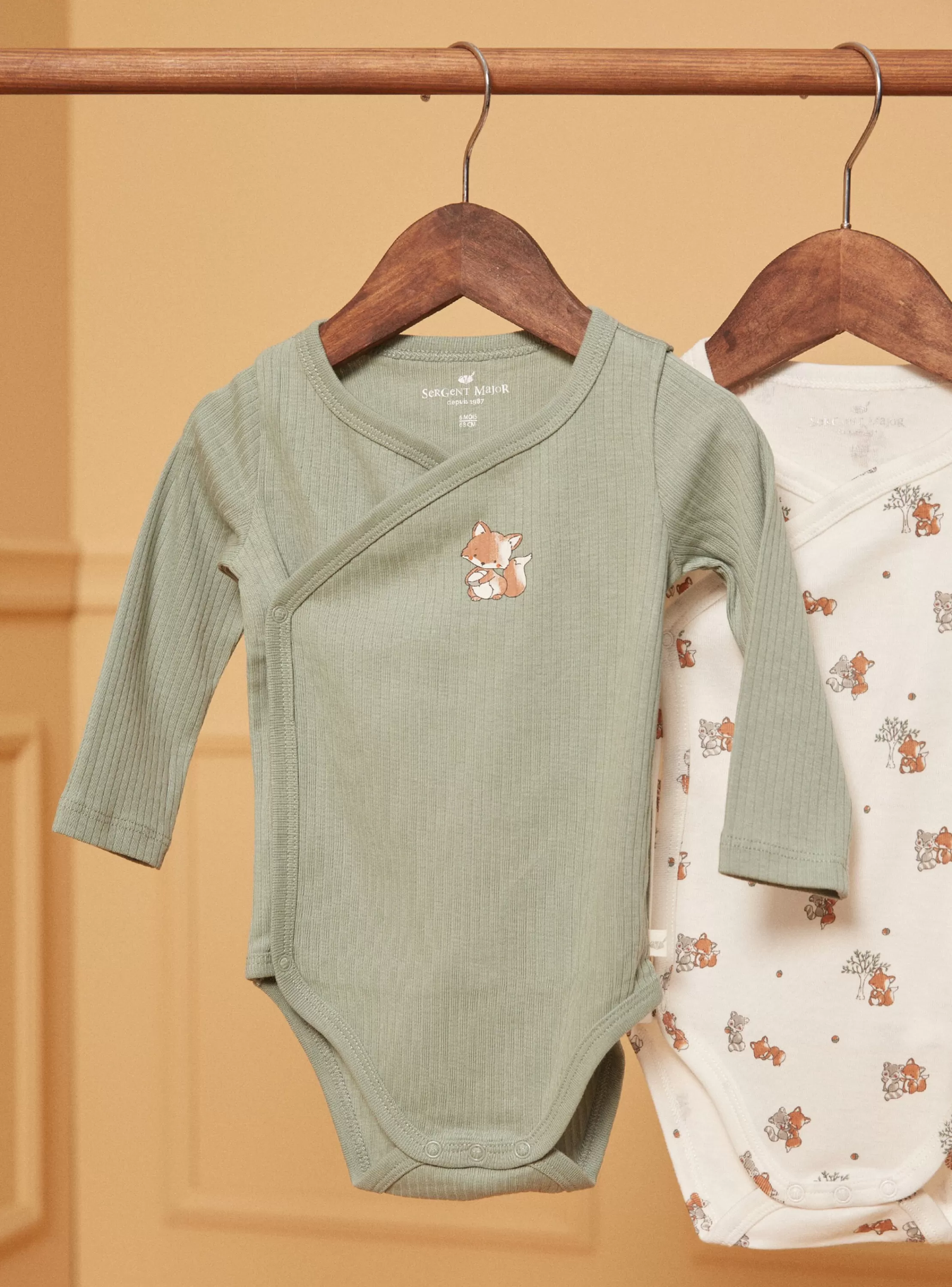 Flash Sale Sergent Major 2 bodies en coton écru et kaki