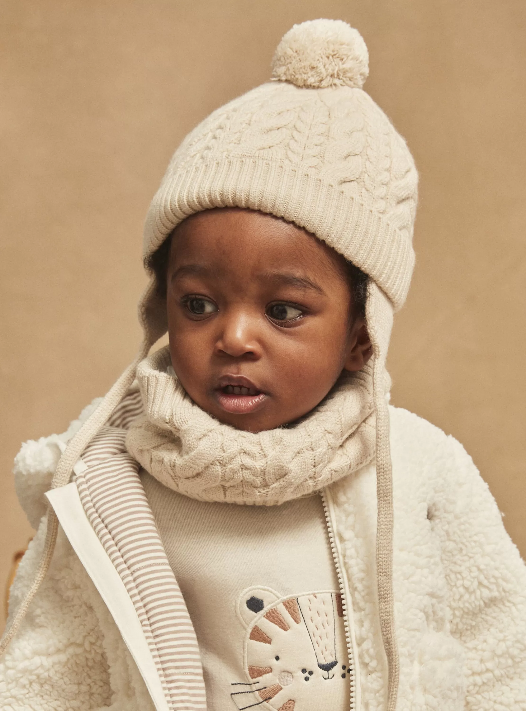 Best Sale Sergent Major Bonnet beige en tricot torsadé