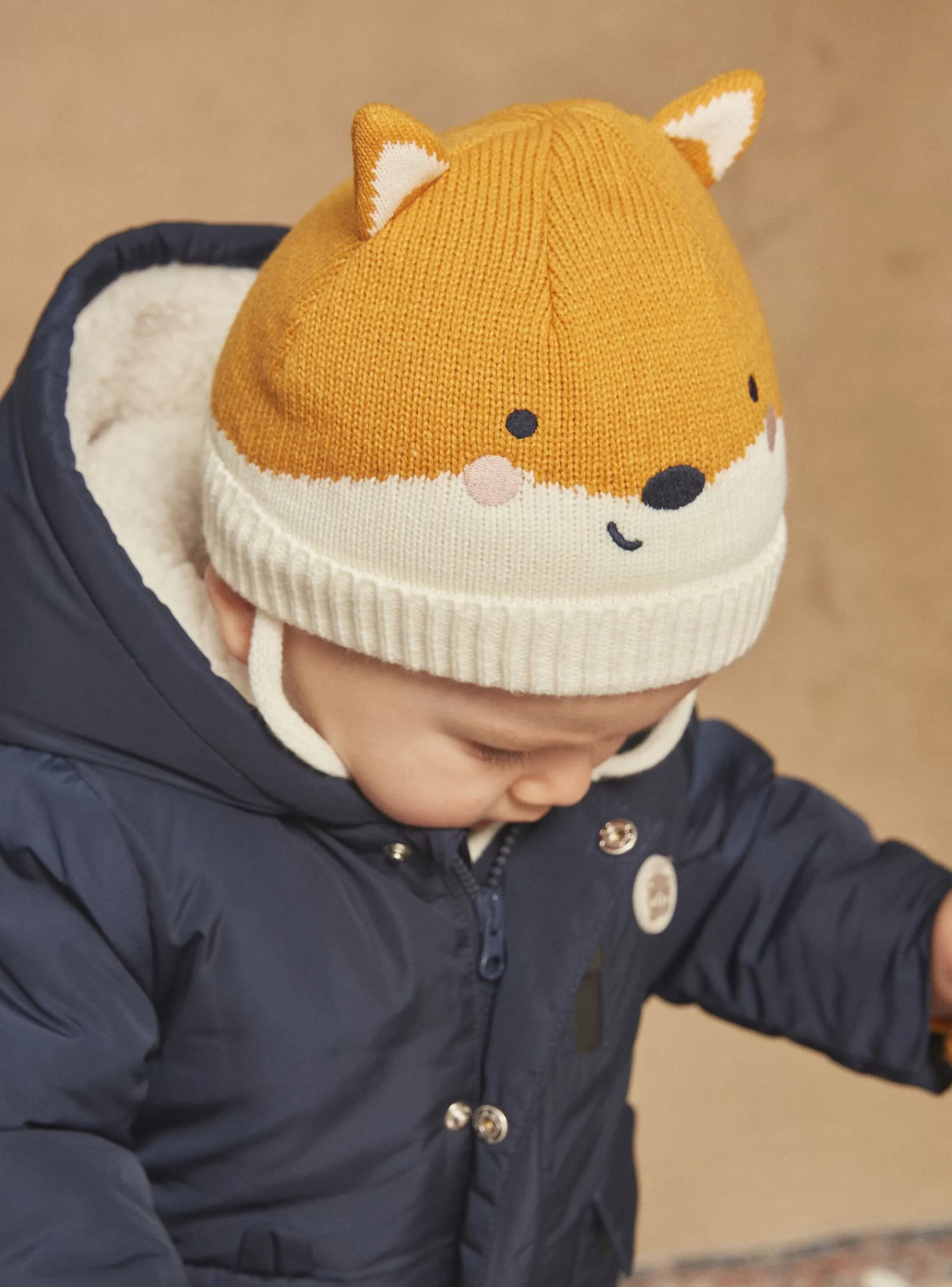 Discount Sergent Major Bonnet blanc et miel en tricot