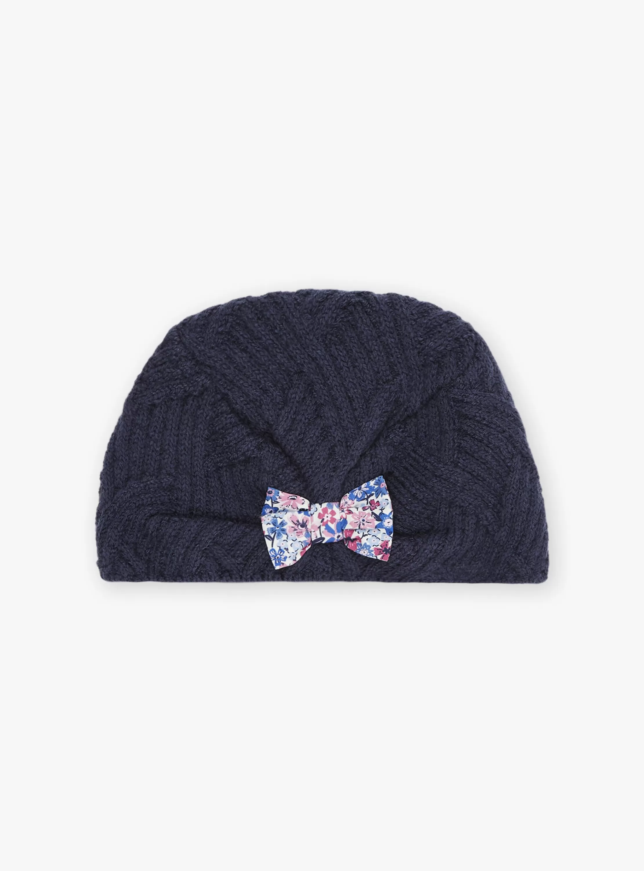 Best Sergent Major Bonnet bleu marine en tricot torsadé