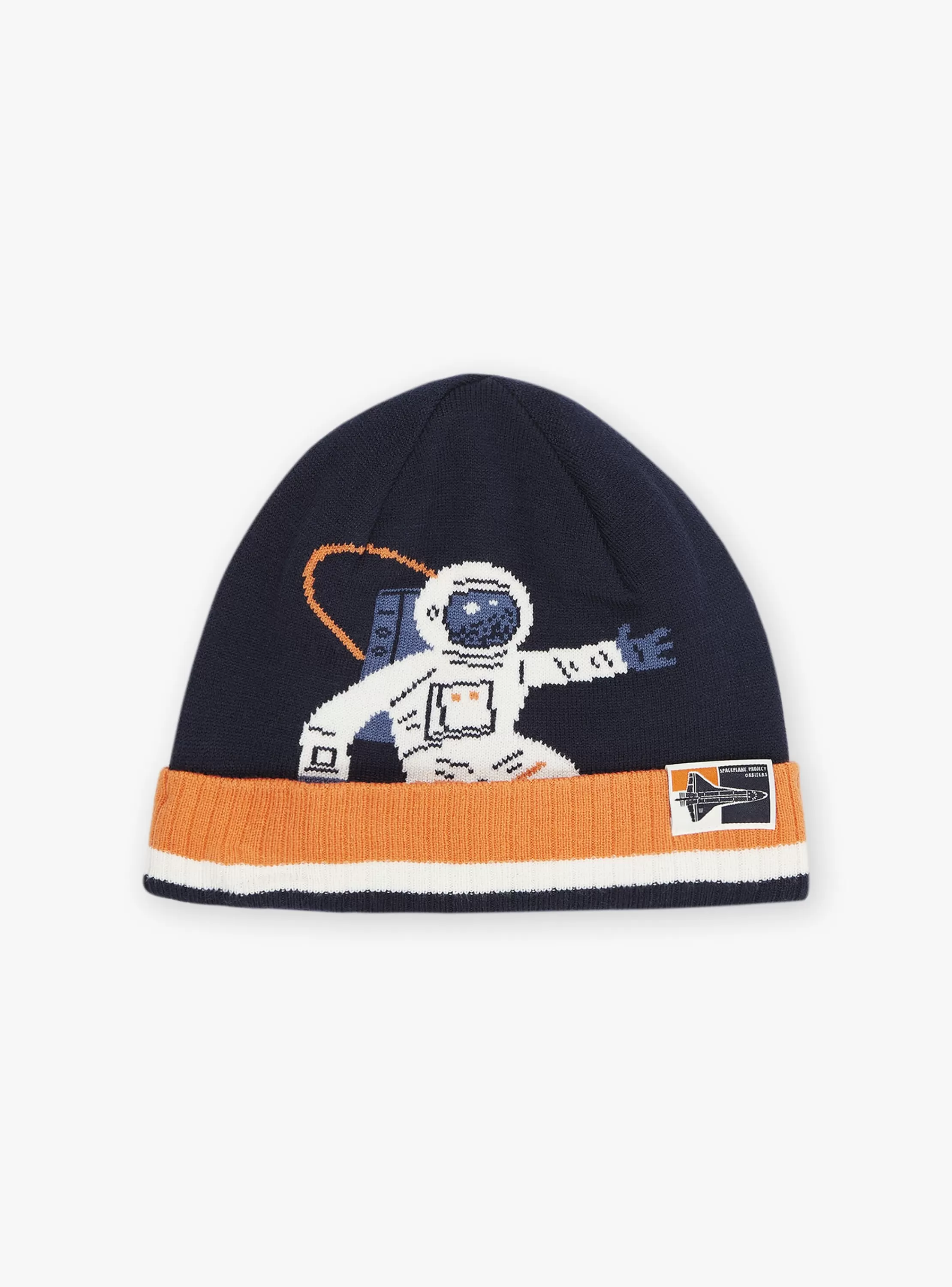Outlet Sergent Major Bonnet bleu marine et orange en tricot