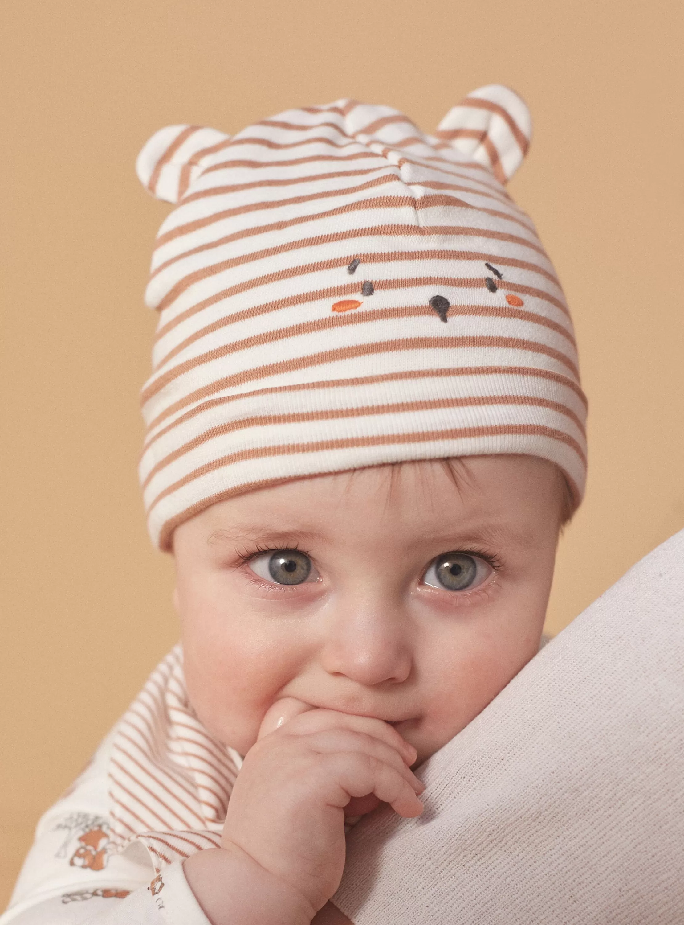 Cheap Sergent Major Bonnet ludique de naissance écru et noisette
