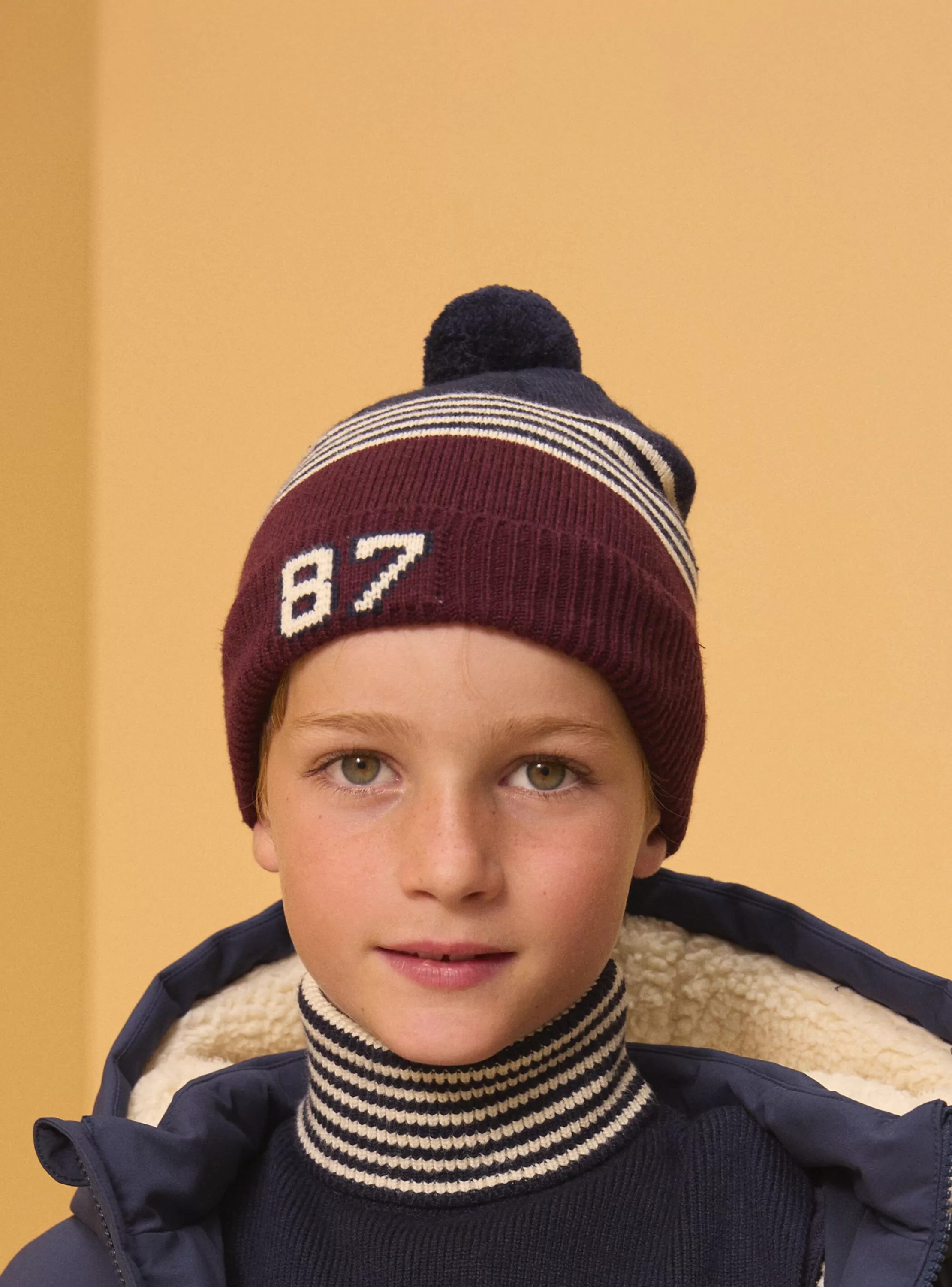 New Sergent Major Bonnet maille avec pompom
