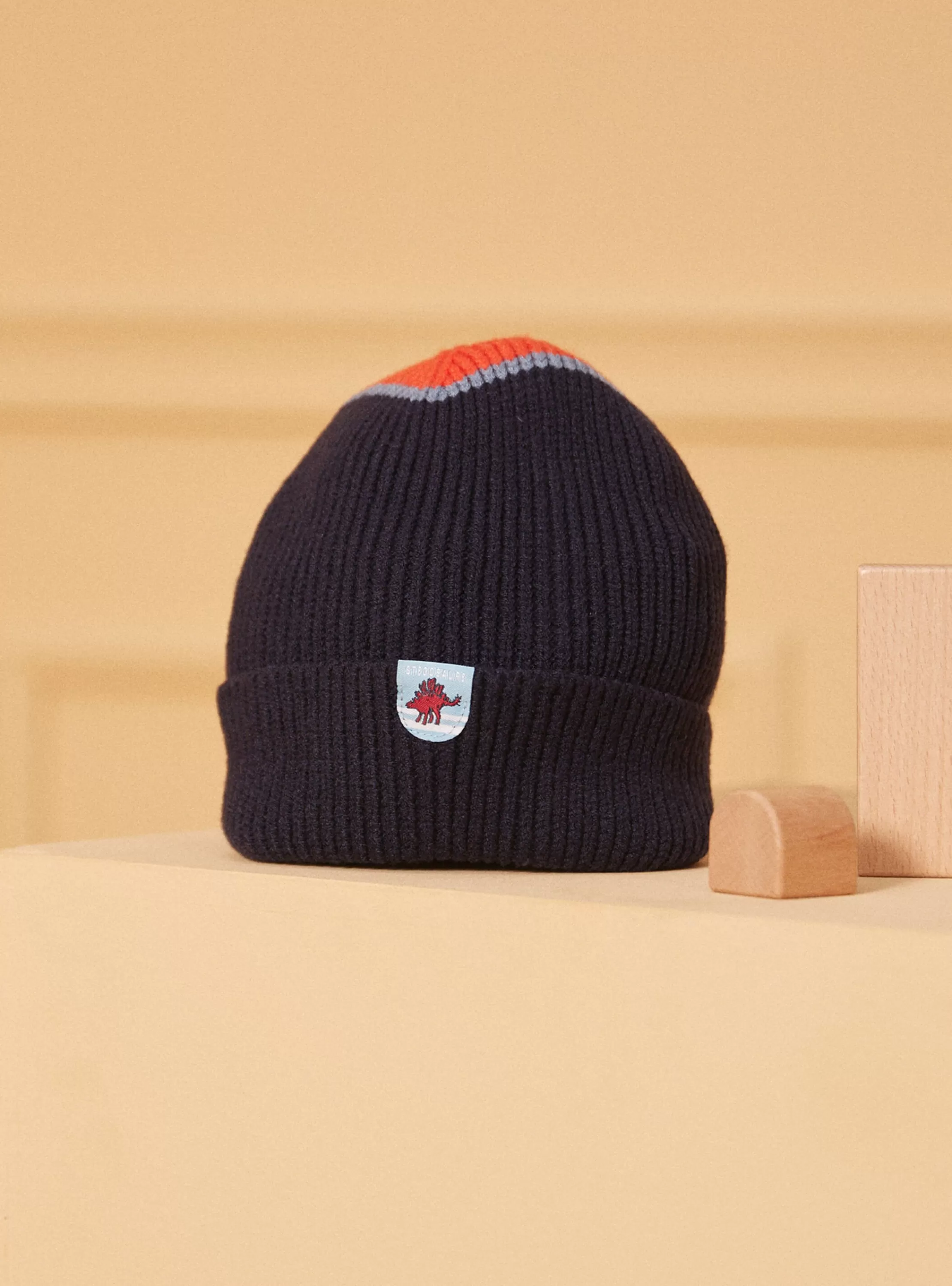 Online Sergent Major Bonnet maille côtelé bicolore