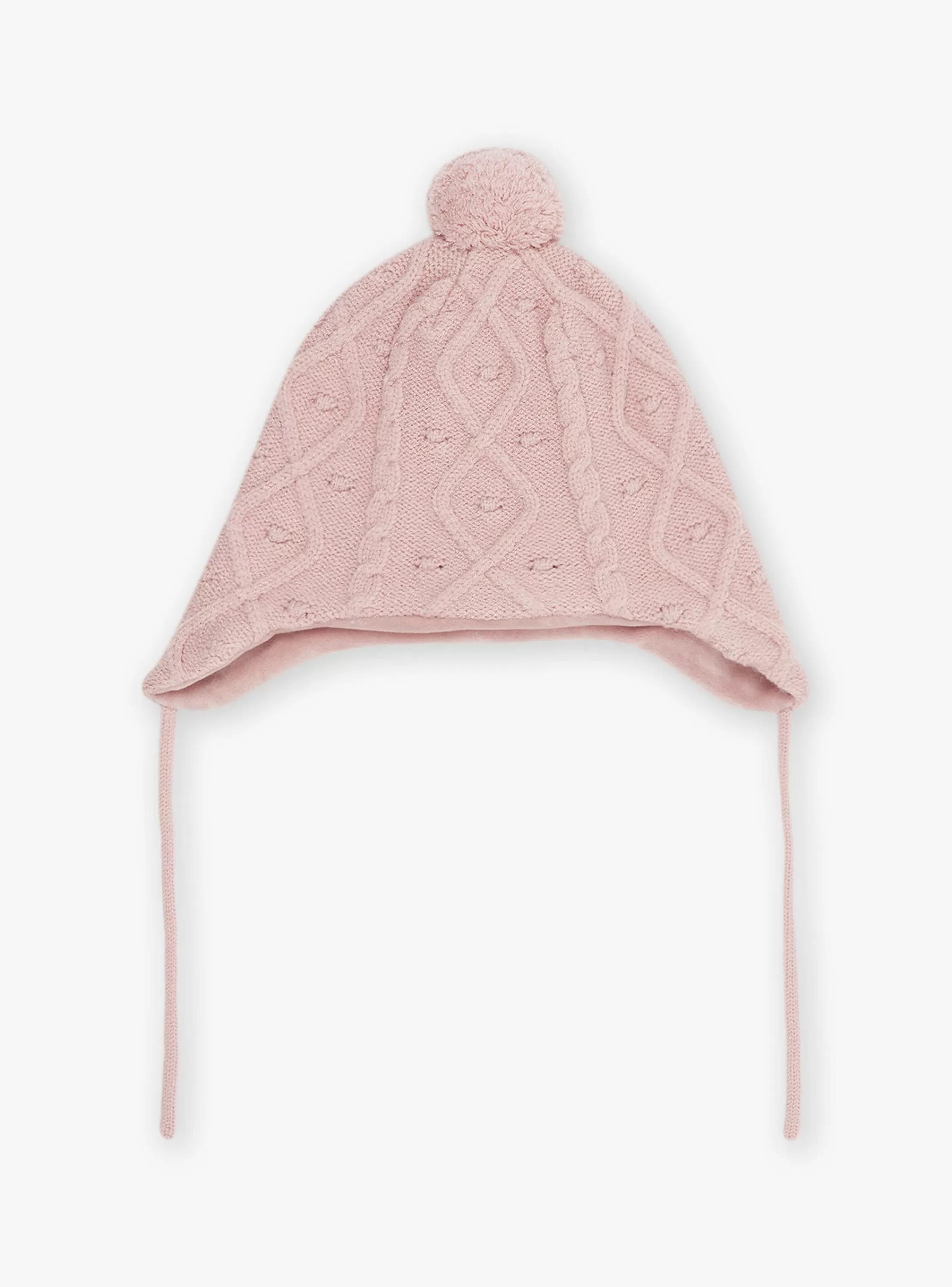 Hot Sergent Major Bonnet rose en tricot torsadé