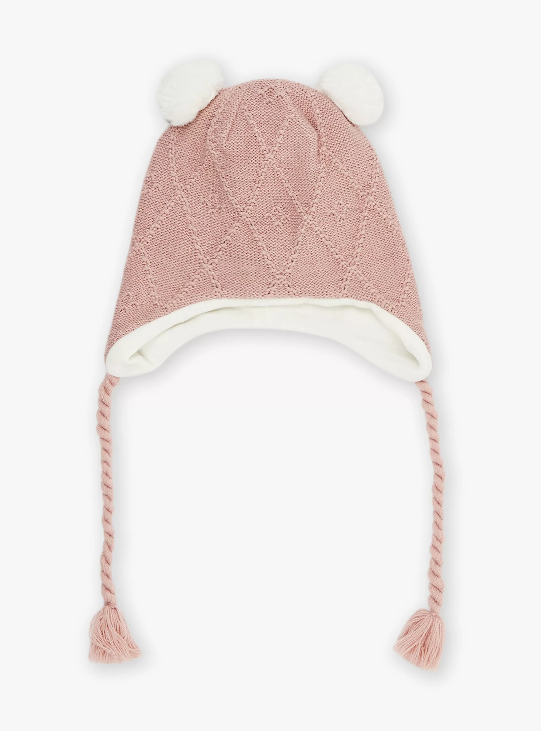 Fashion Sergent Major Bonnet rose en tricot torsadé