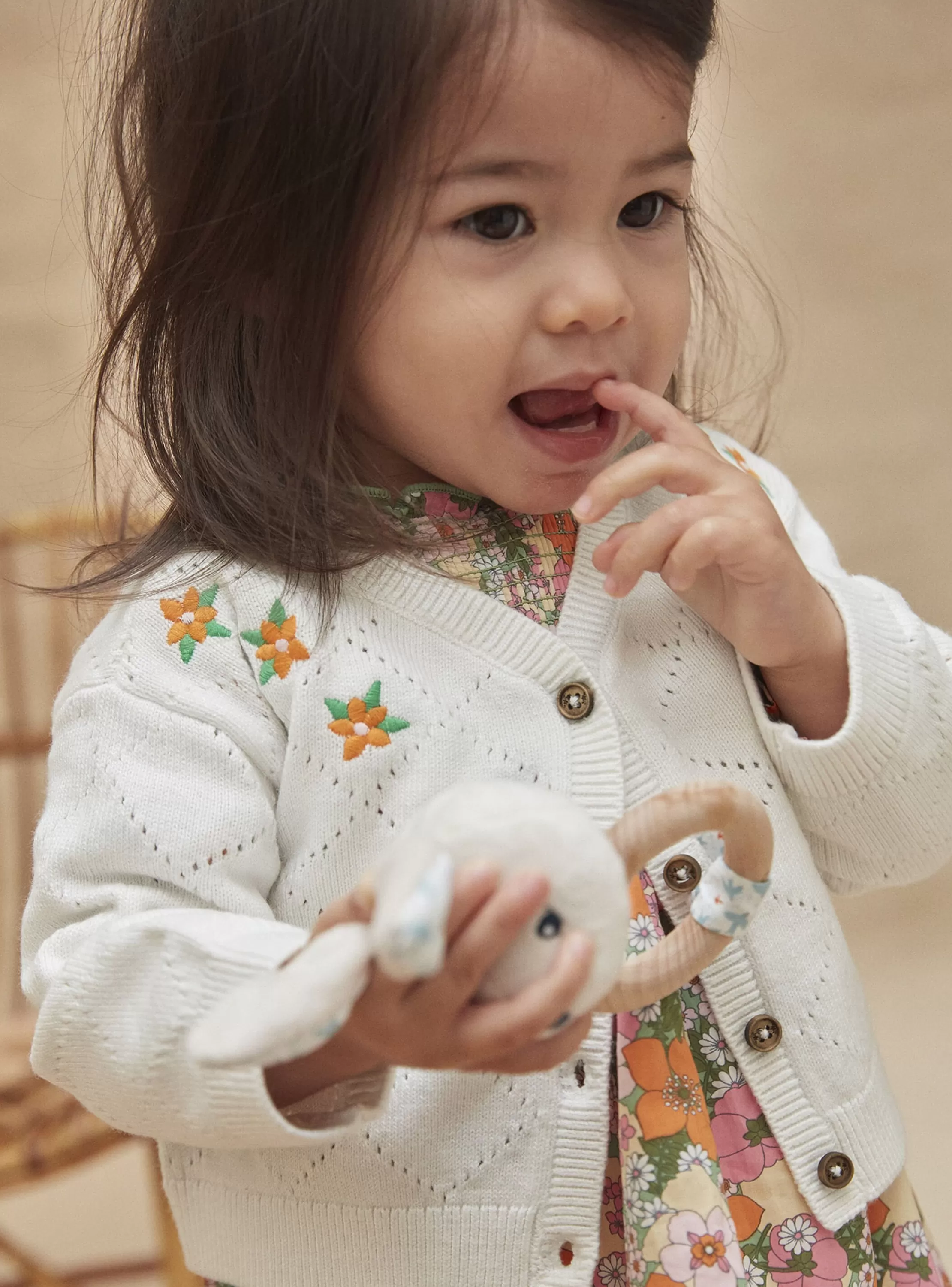 Store Sergent Major Cardigan ajouré avec broderies