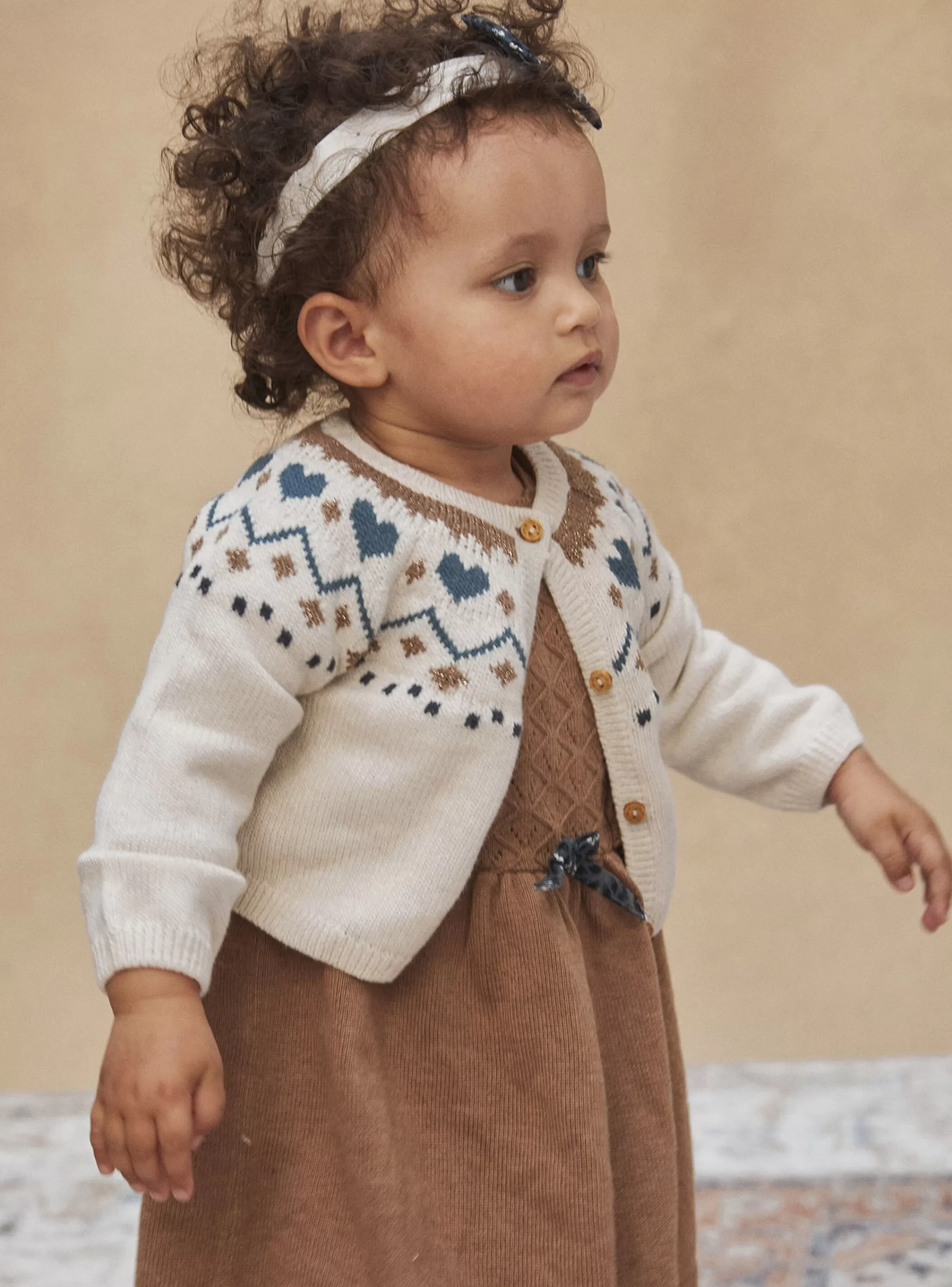 Cheap Sergent Major Cardigan beige clair chiné en tricot