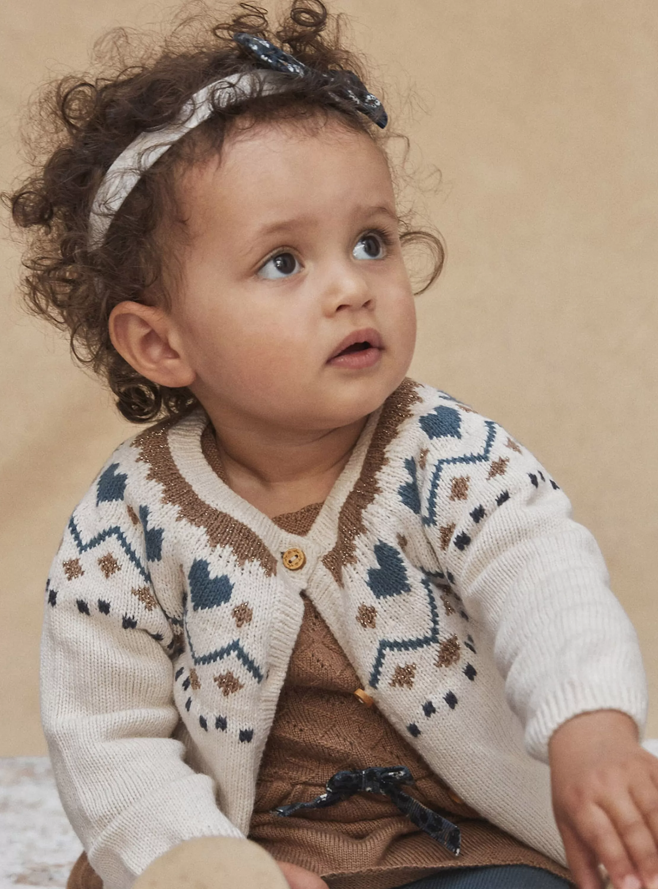 Cheap Sergent Major Cardigan beige clair chiné en tricot