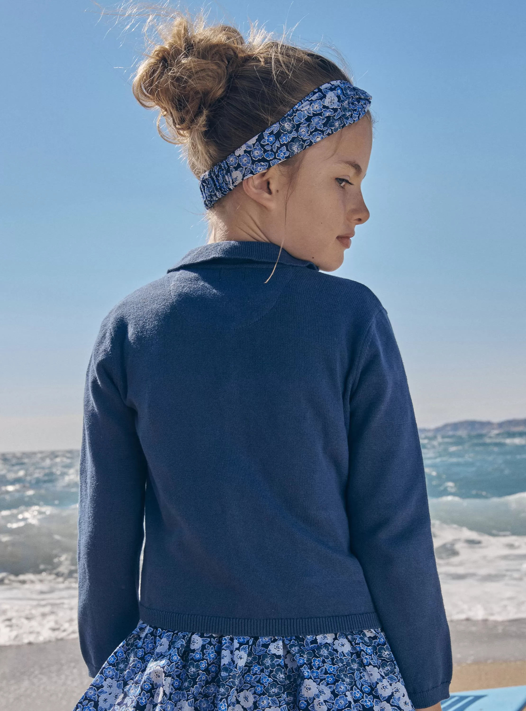 Hot Sergent Major Cardigan bleu en maille jersey