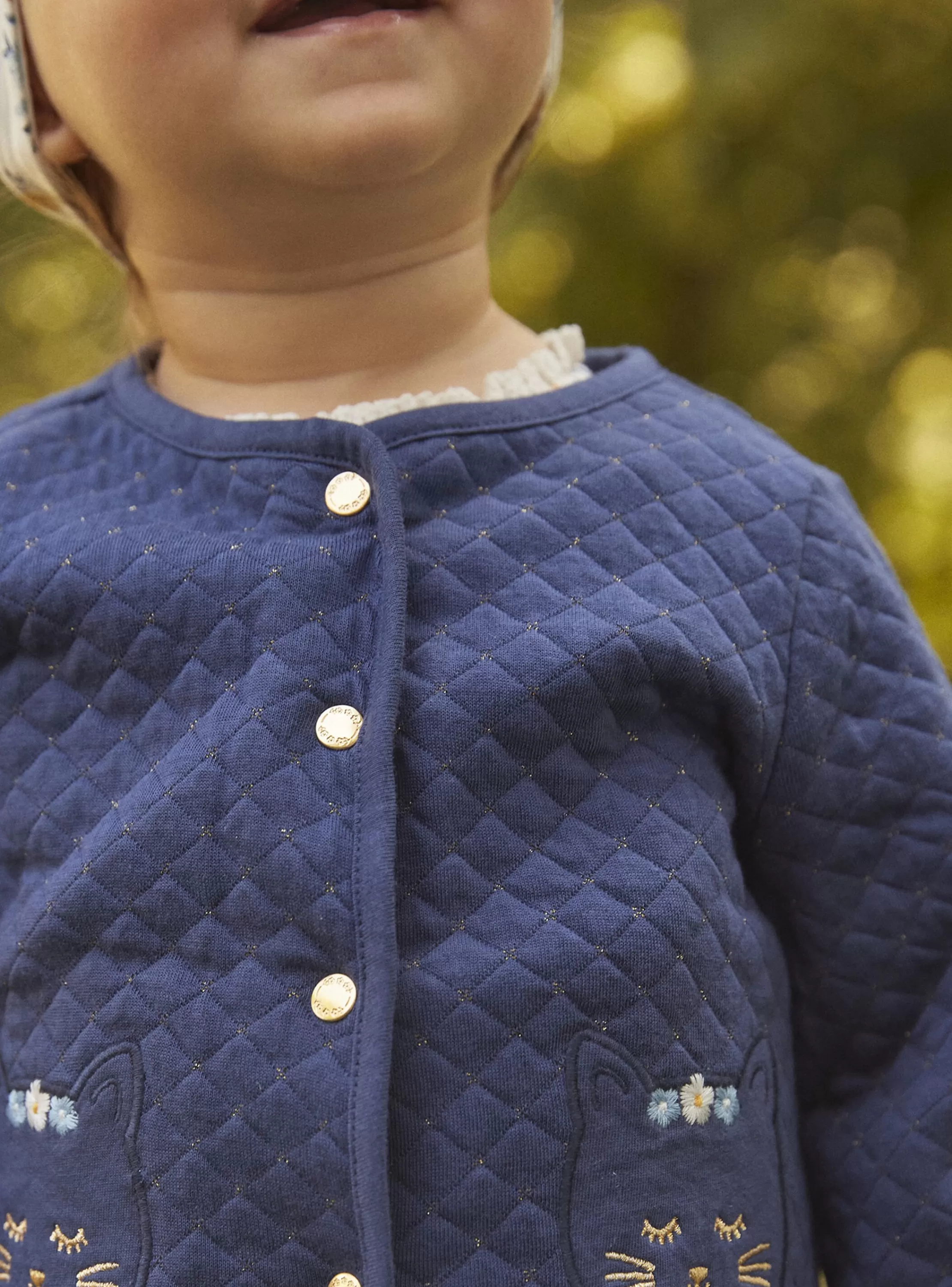 Clearance Sergent Major Cardigan bleu marine en tubique
