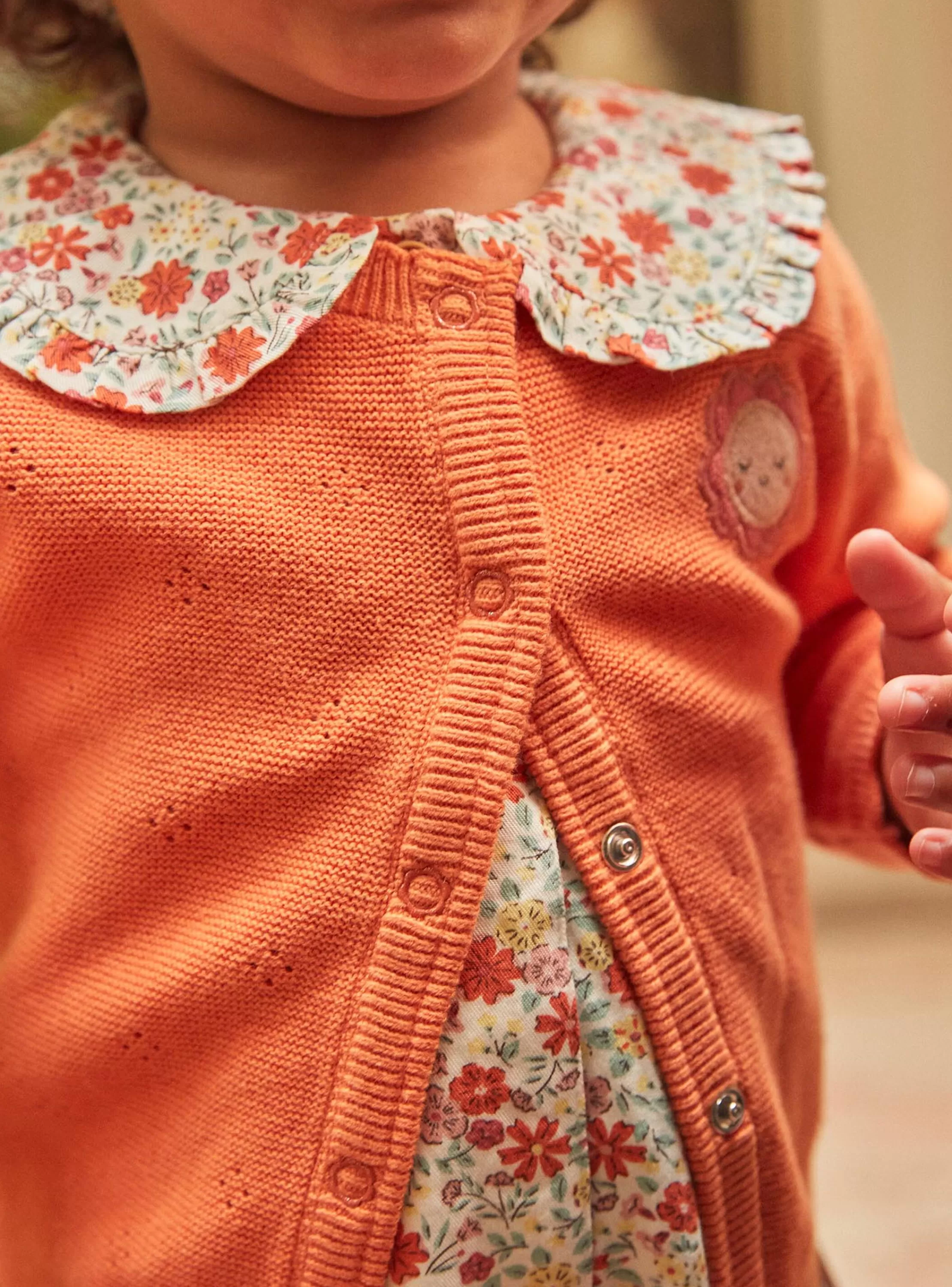 Shop Sergent Major Cardigan orange à manches longues