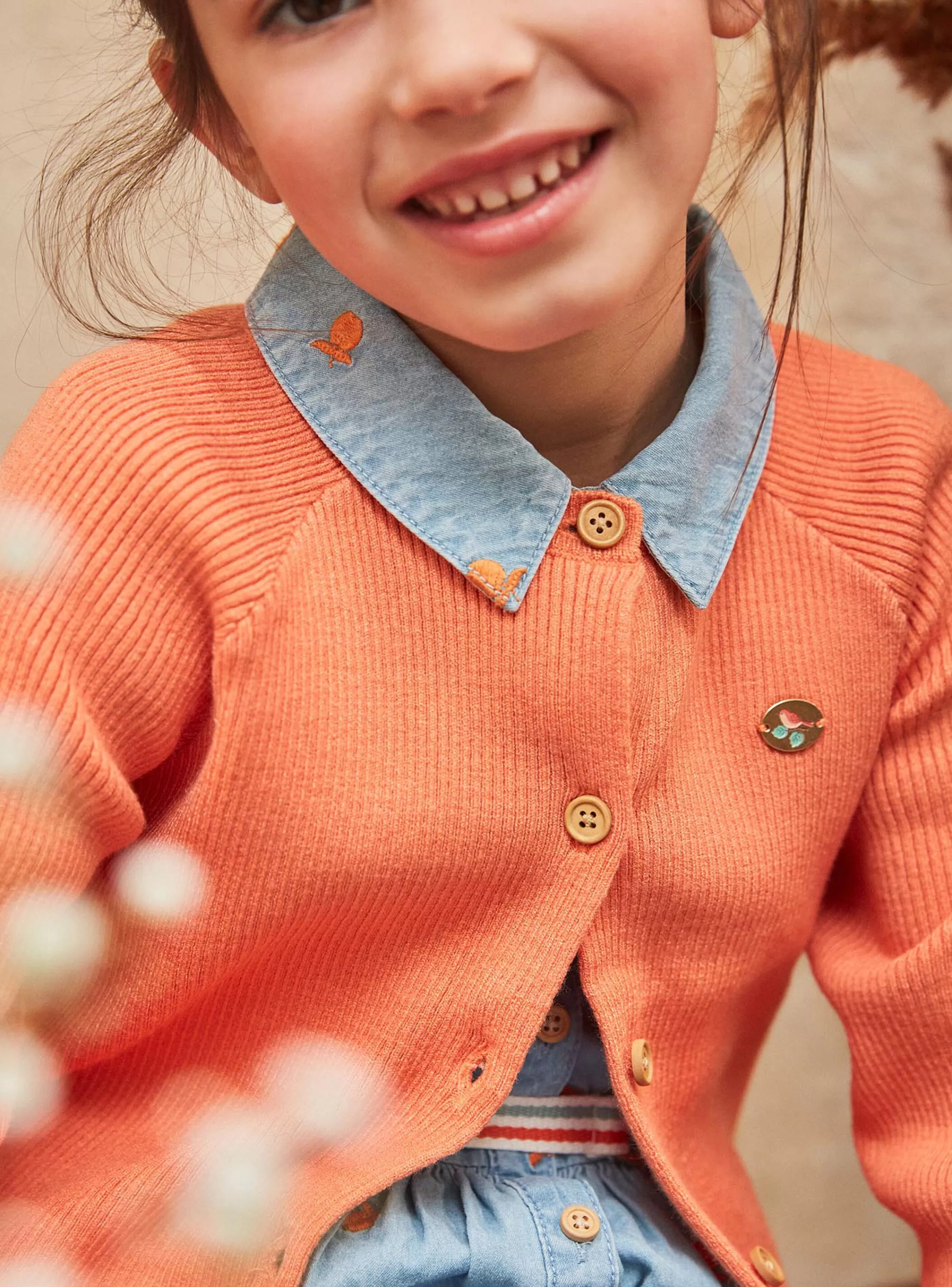 Online Sergent Major Cardigan orange en tricot