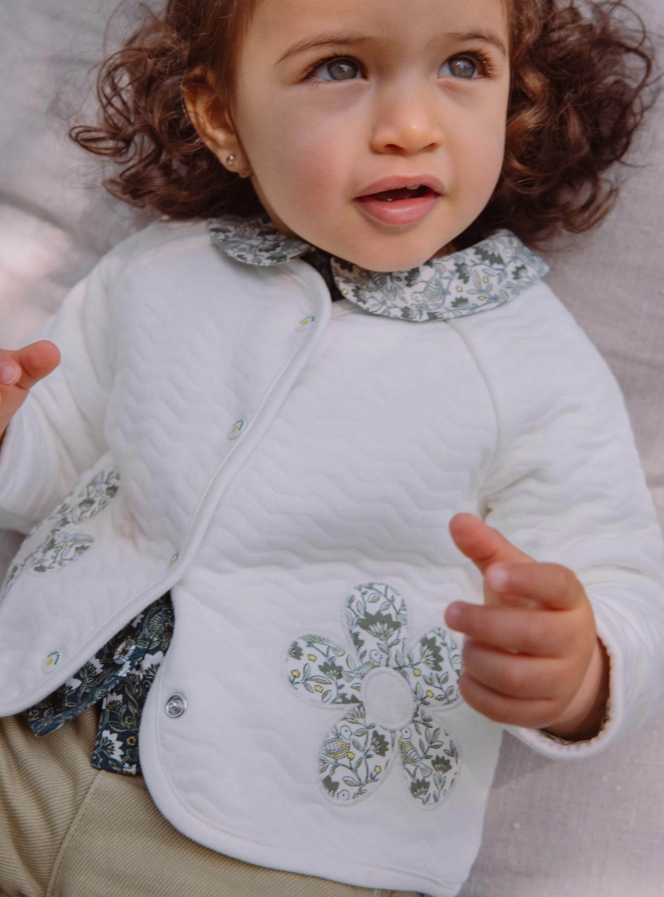 Hot Sergent Major Cardigan réversible écru en tubique