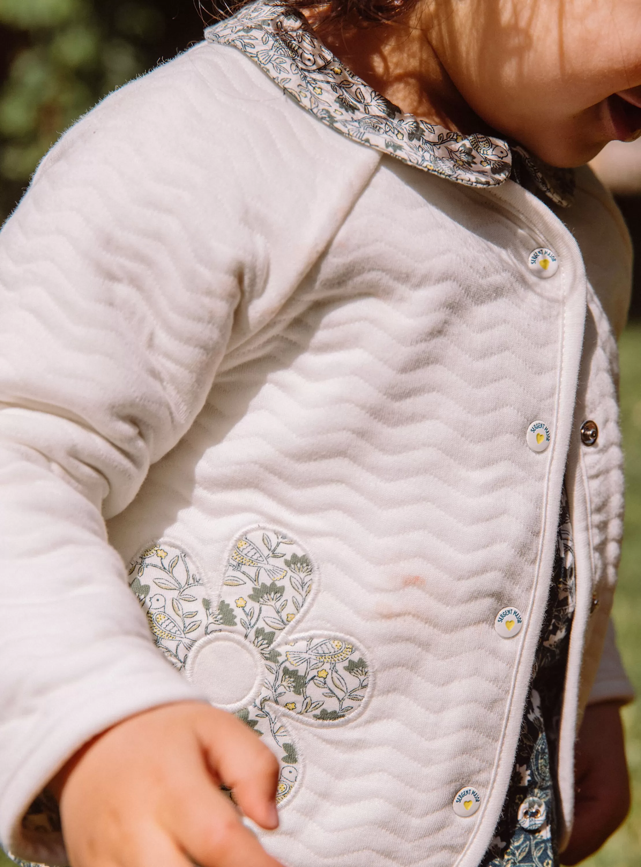 Hot Sergent Major Cardigan réversible écru en tubique