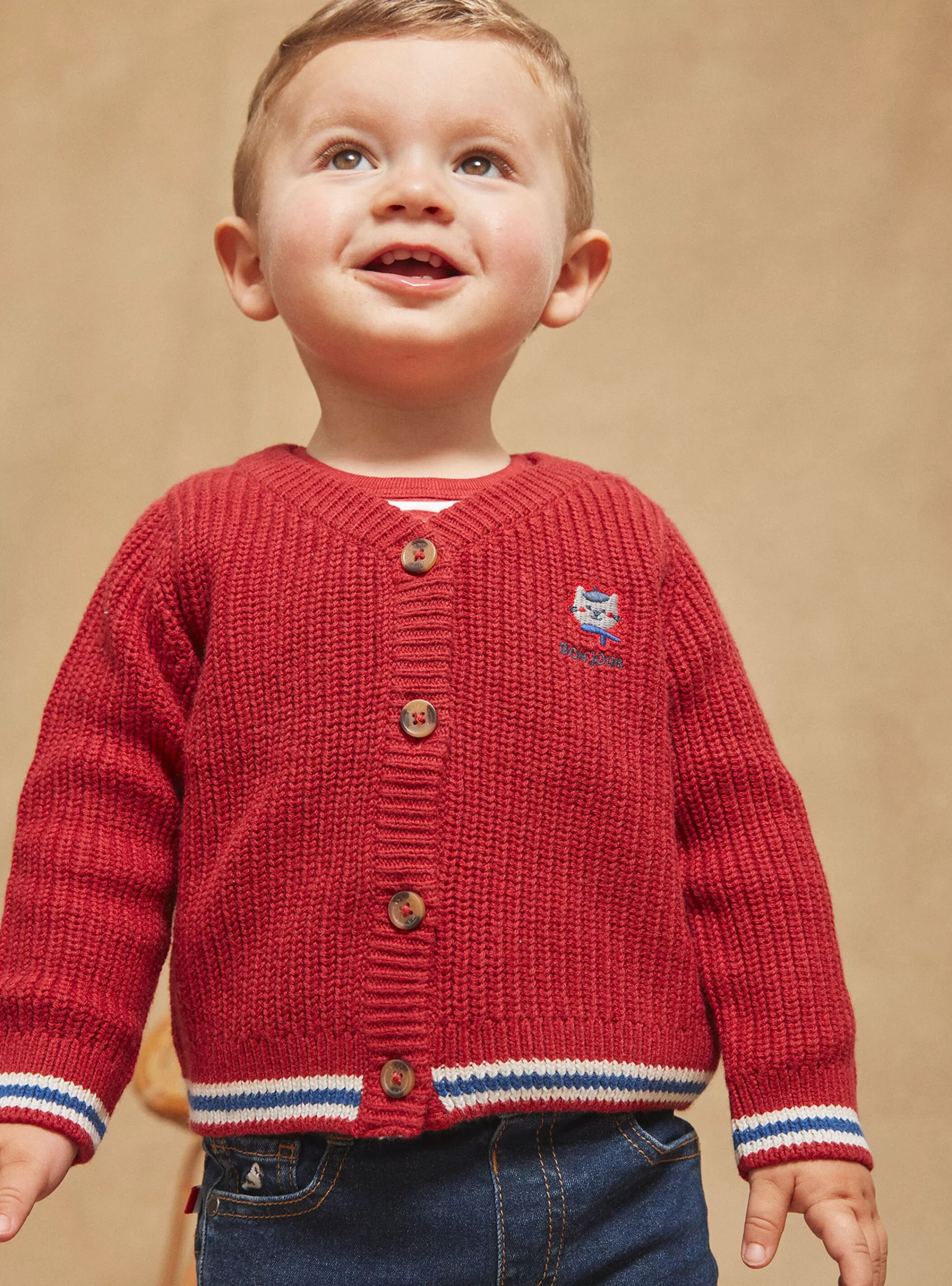 Fashion Sergent Major Cardigan rouge en tricot