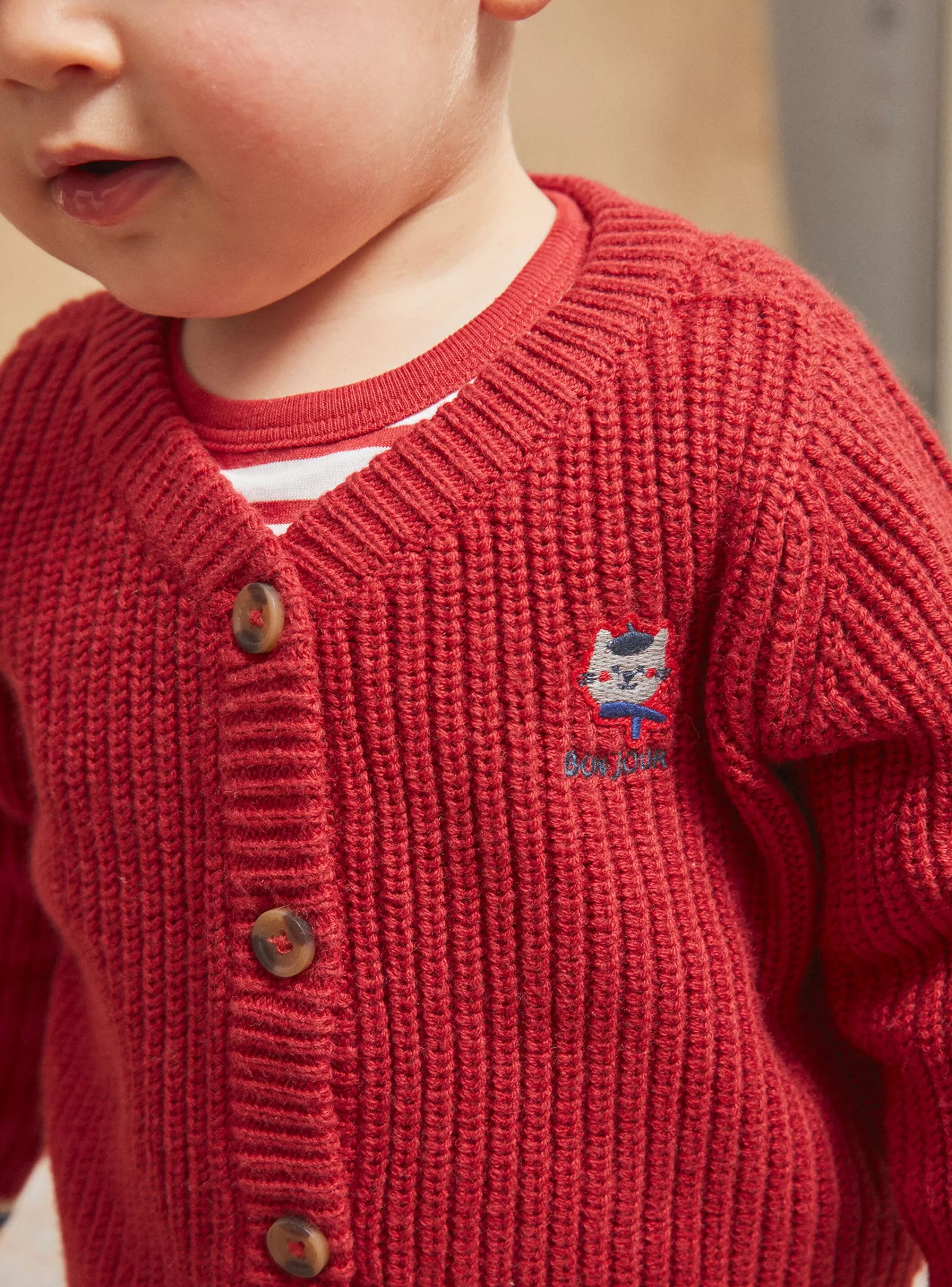 Fashion Sergent Major Cardigan rouge en tricot