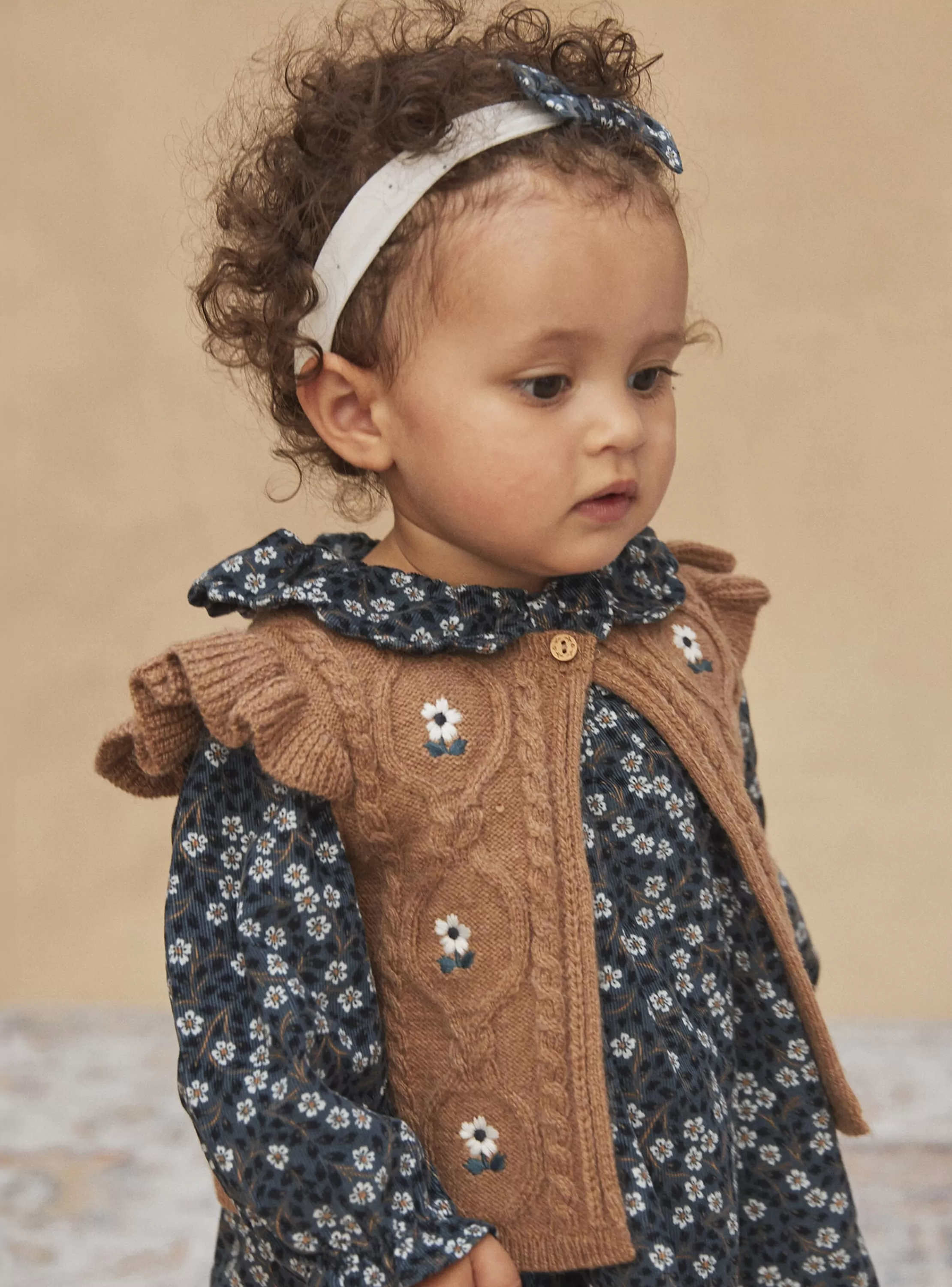 Hot Sergent Major Cardigan sans manches Marron chiné