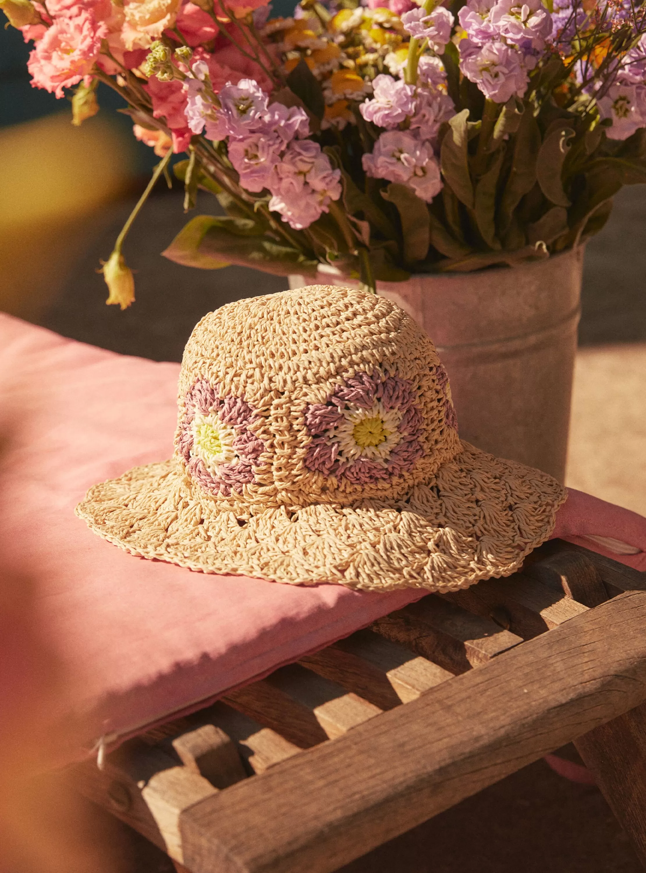Cheap Sergent Major Chapeau de paille beige