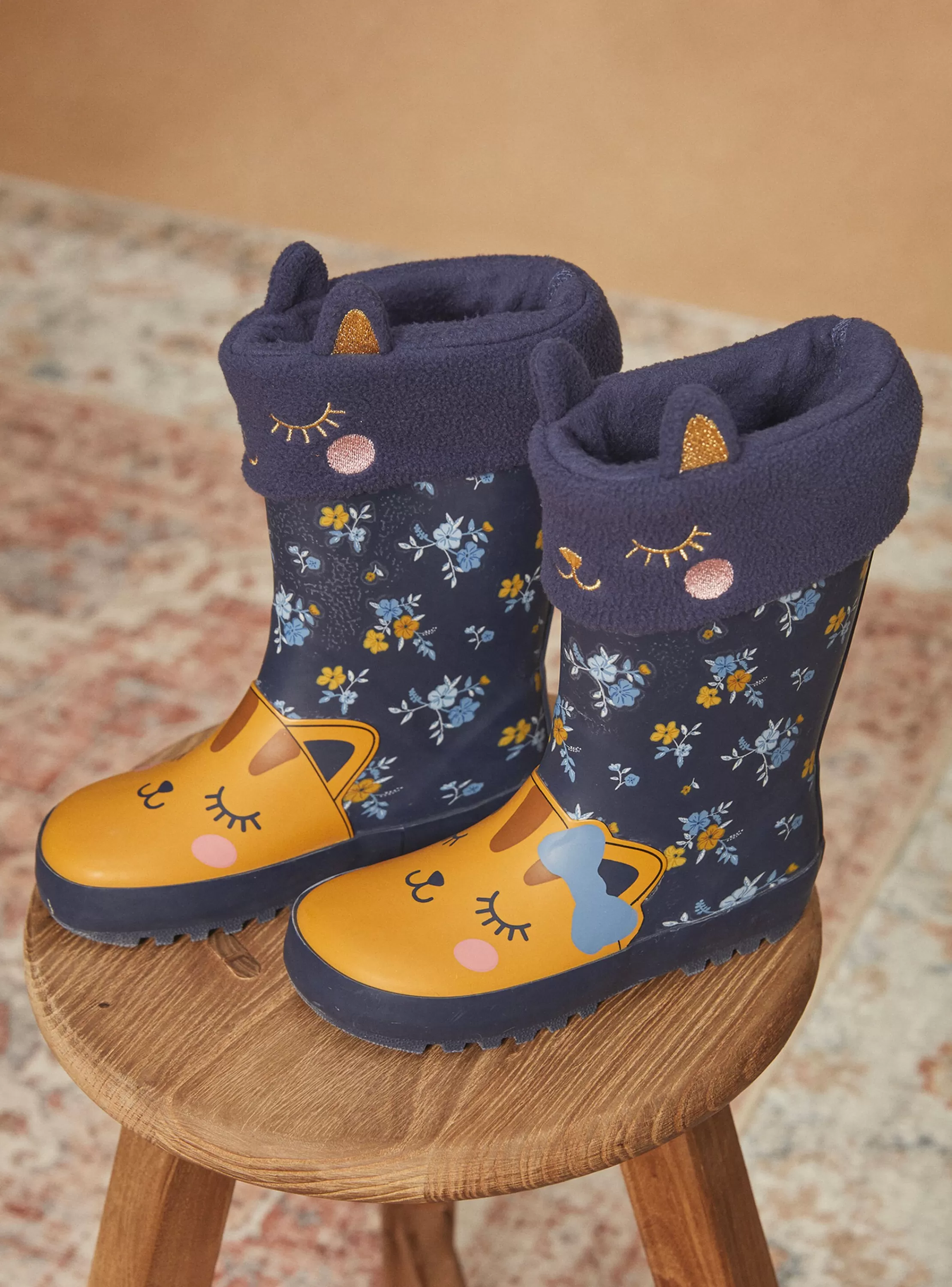 Shop Sergent Major Chausettes-bottes de pluie bleues marine