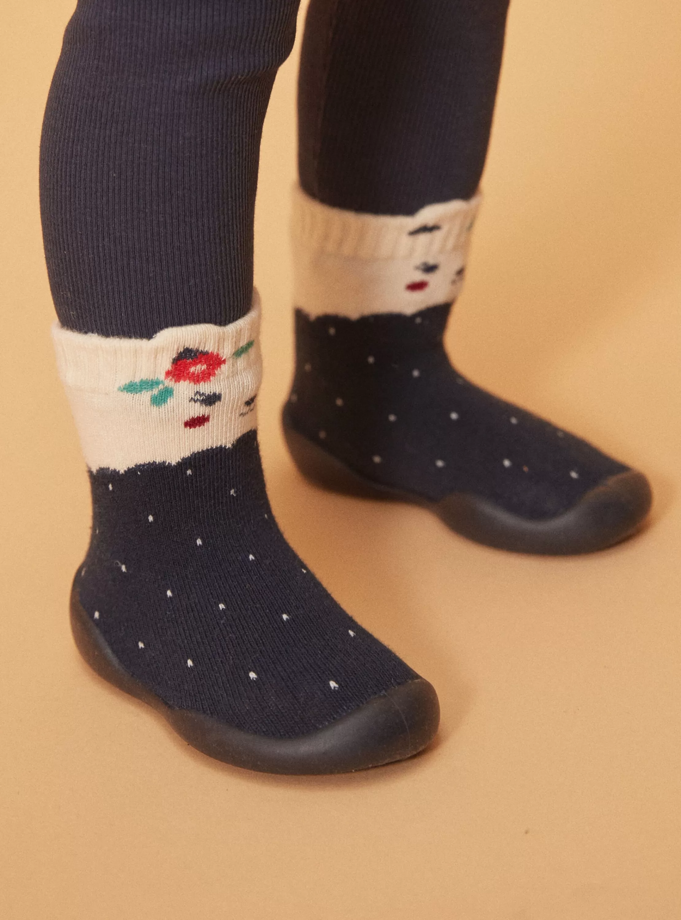 Flash Sale Sergent Major chaussette à pois écrus sur fond marine