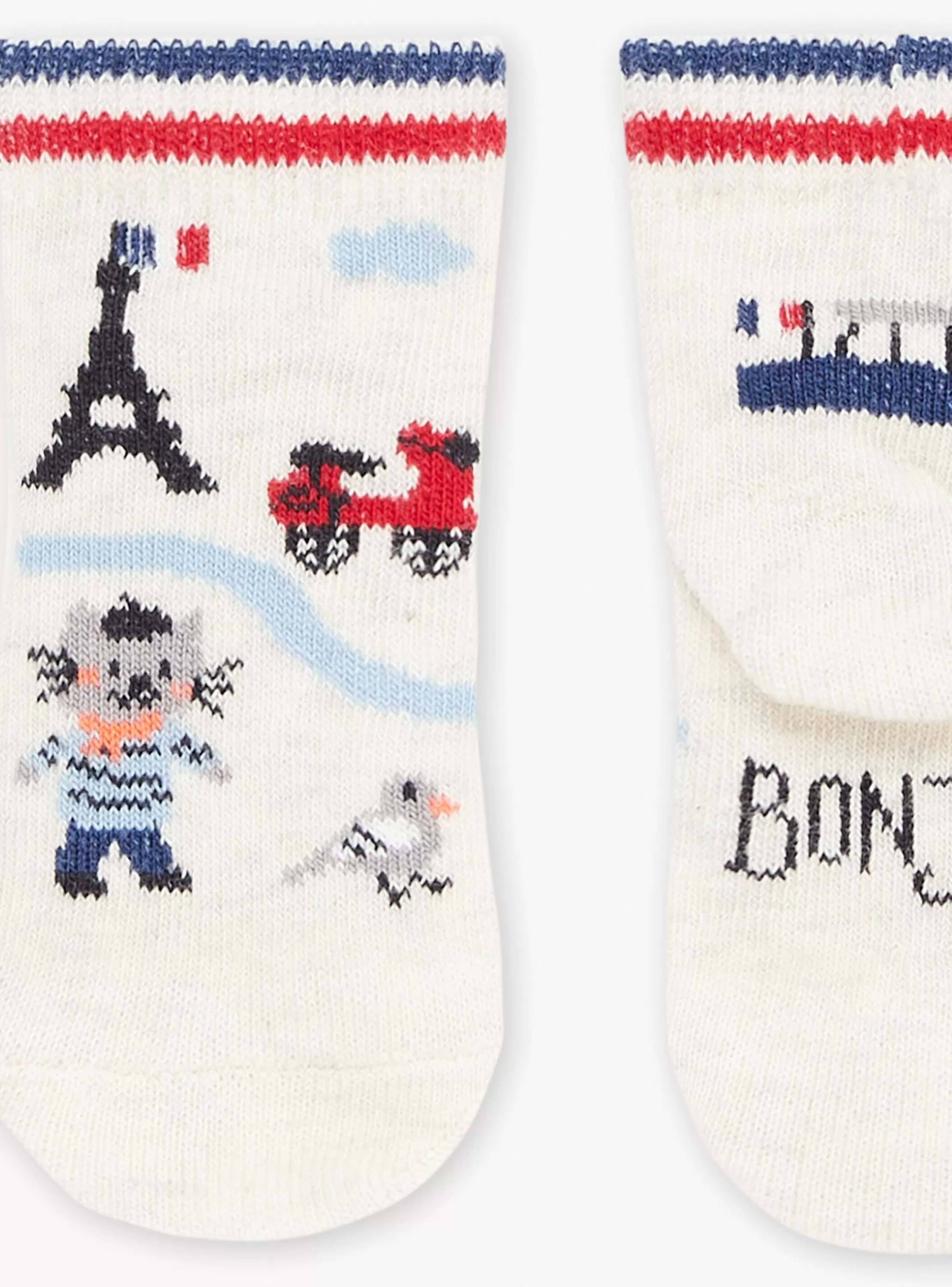 Outlet Sergent Major Chaussettes basses beiges à imprimé fantaisie