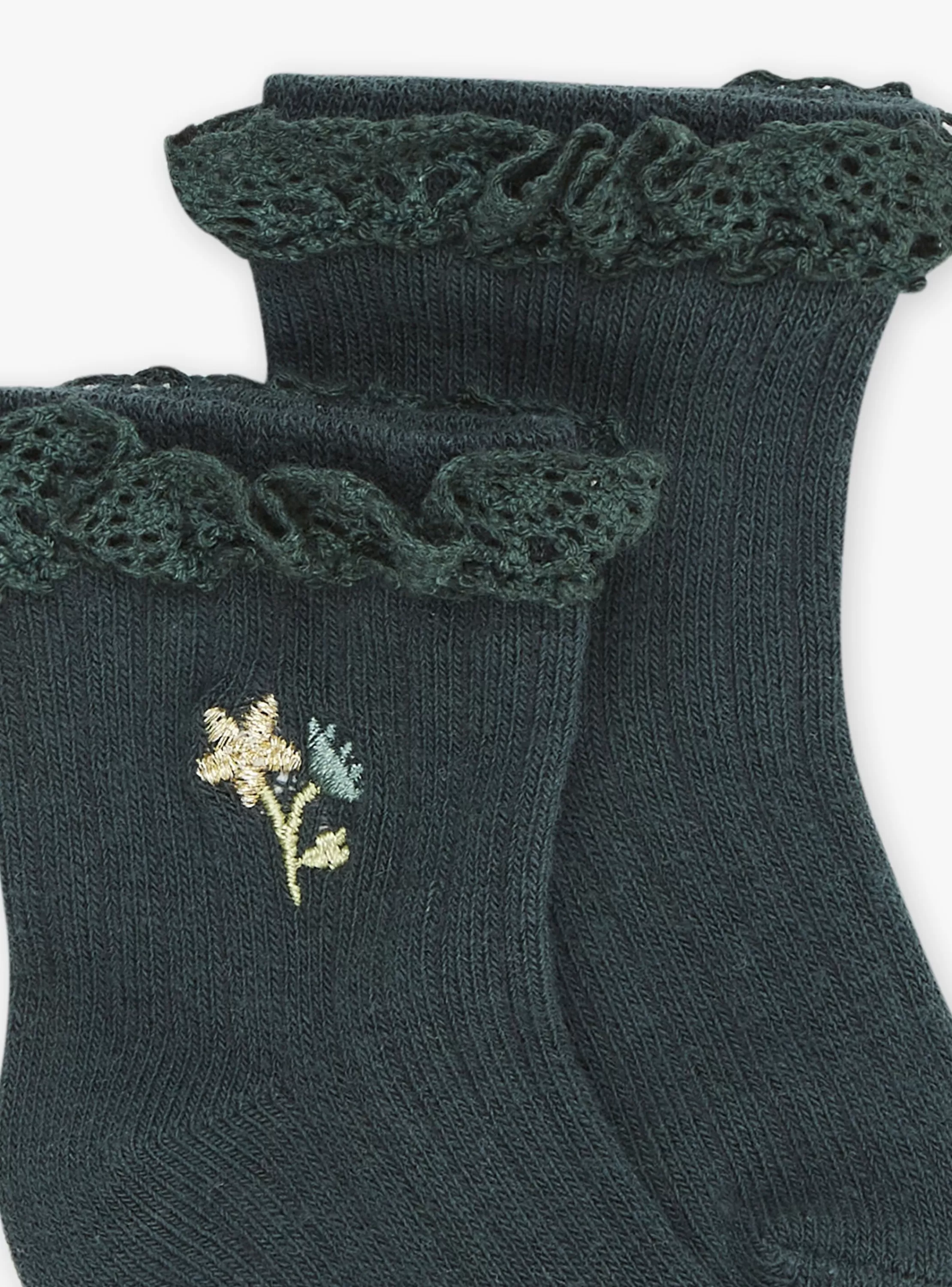 Hot Sergent Major Chaussettes côtelées vert émeraude