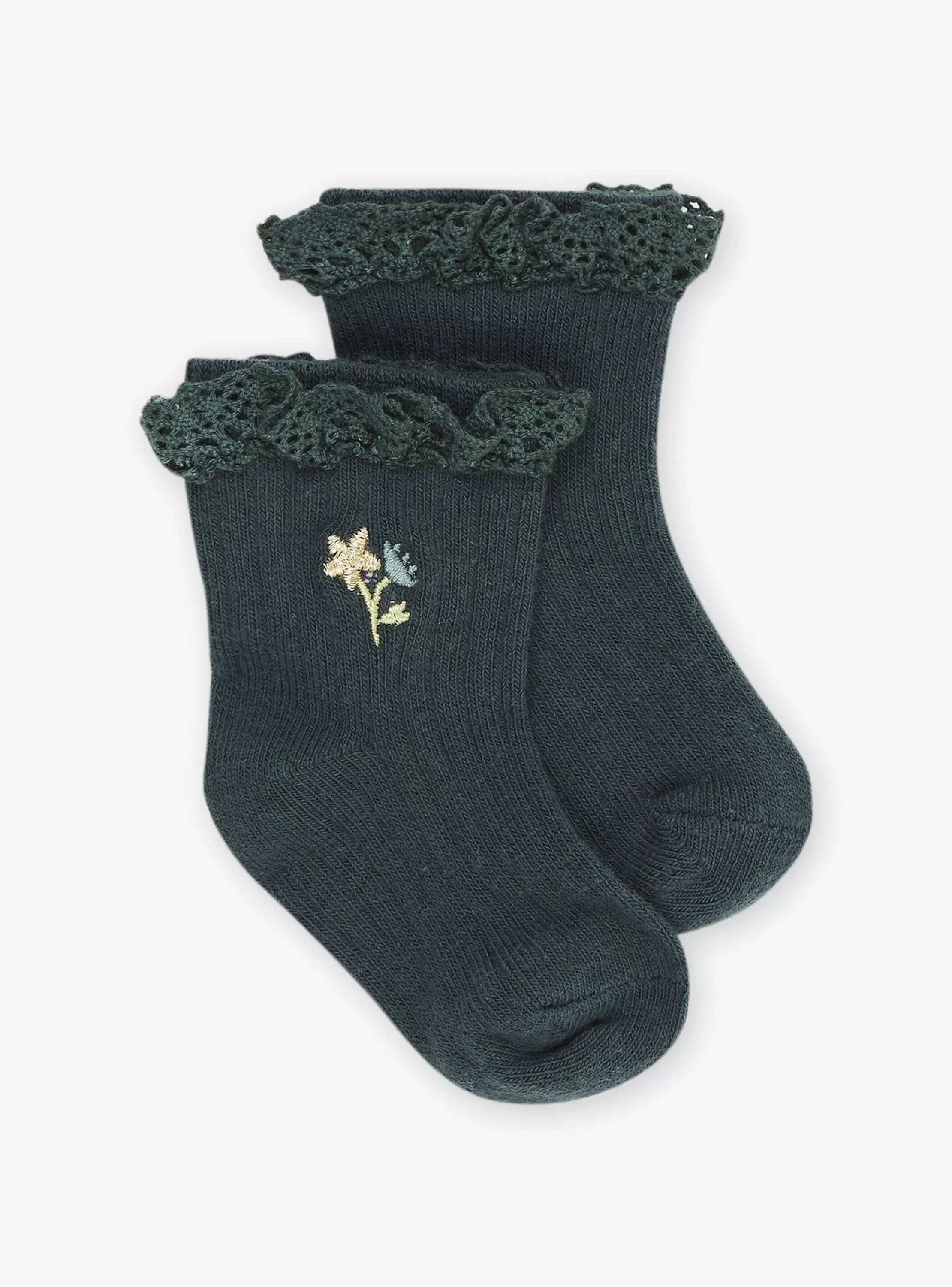 Hot Sergent Major Chaussettes côtelées vert émeraude
