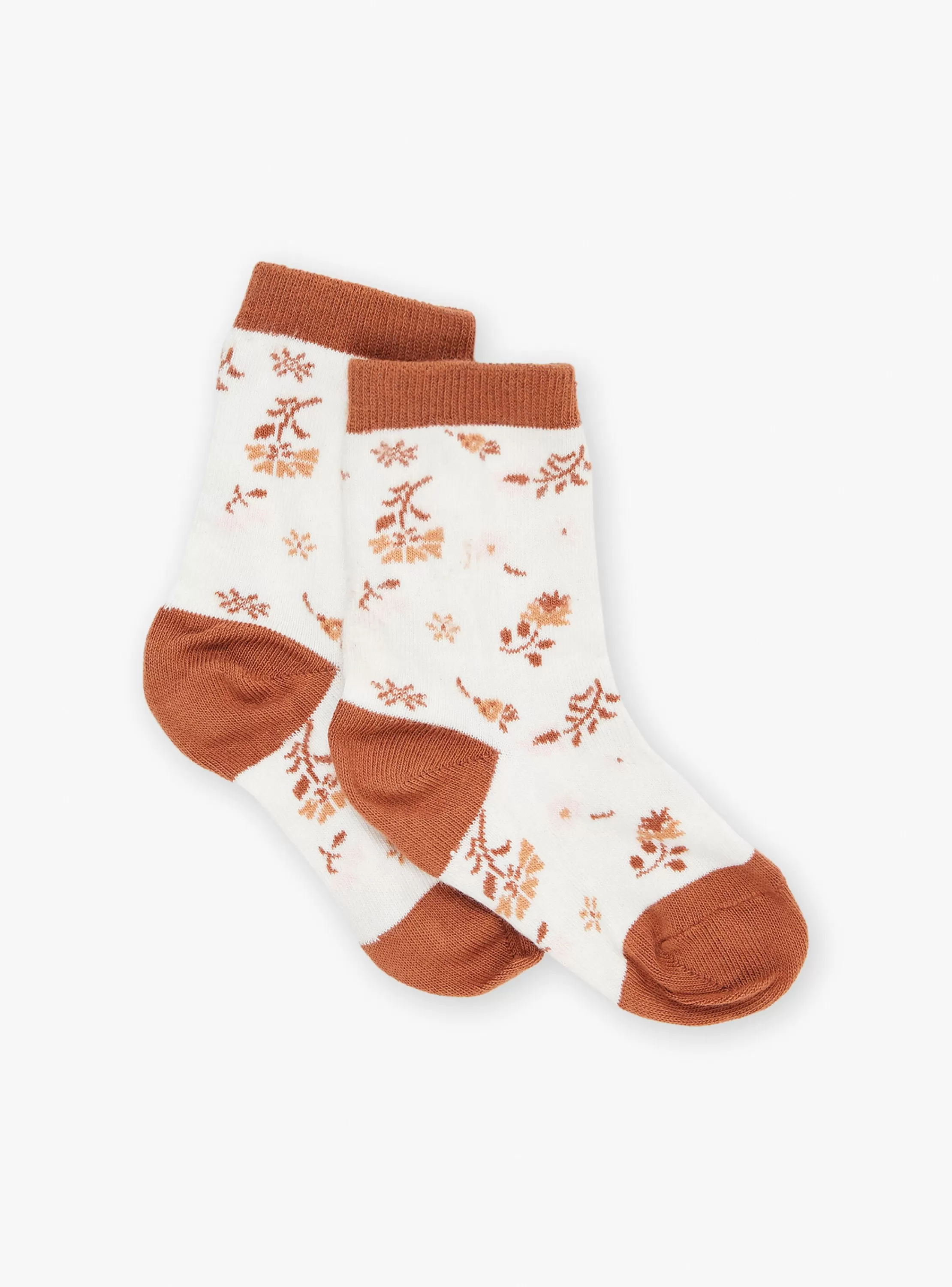Hot Sergent Major Chaussettes écrues à imprimé fleuri