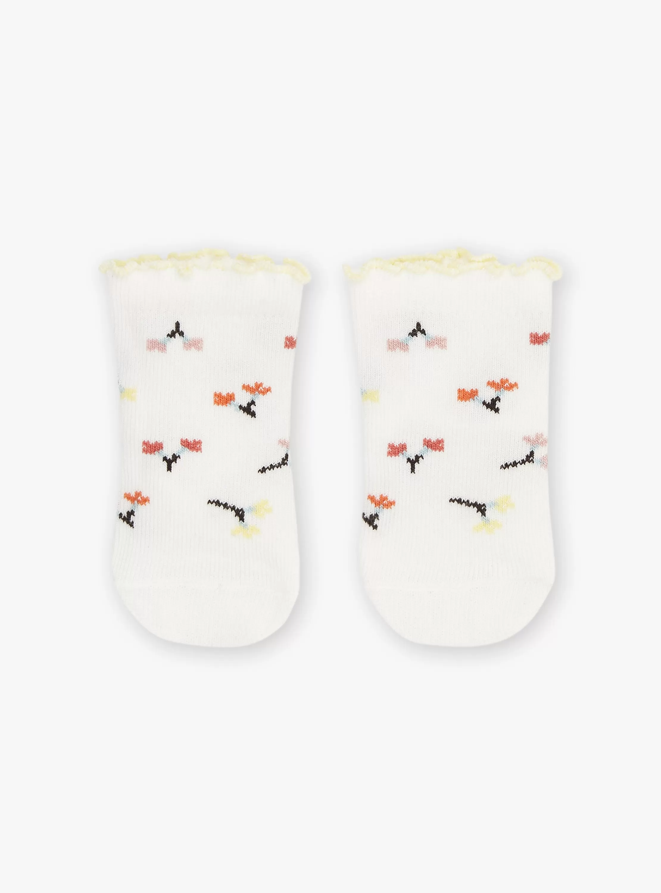 Discount Sergent Major Chaussettes jacquard vanille à imprimé fleuri