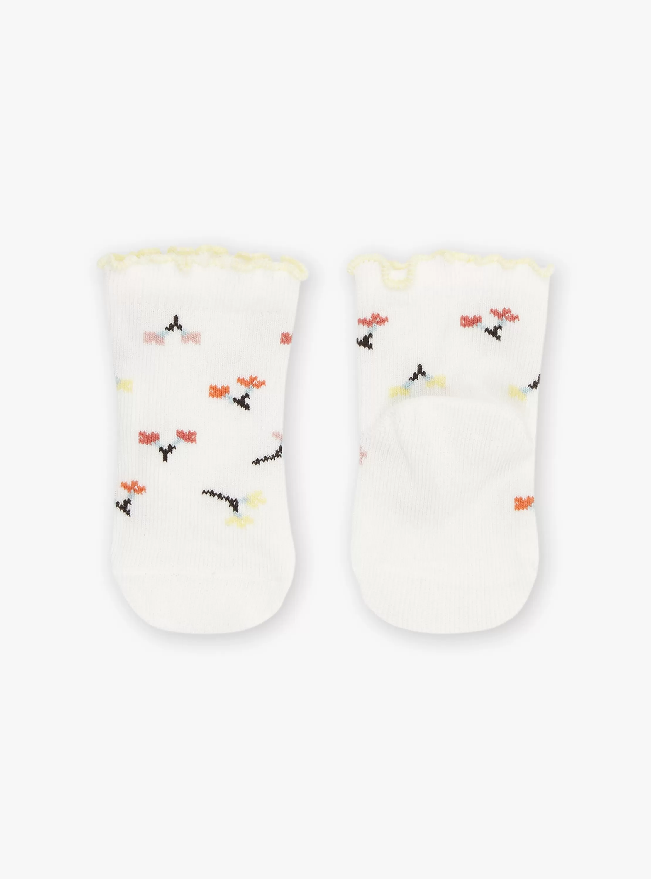 Discount Sergent Major Chaussettes jacquard vanille à imprimé fleuri