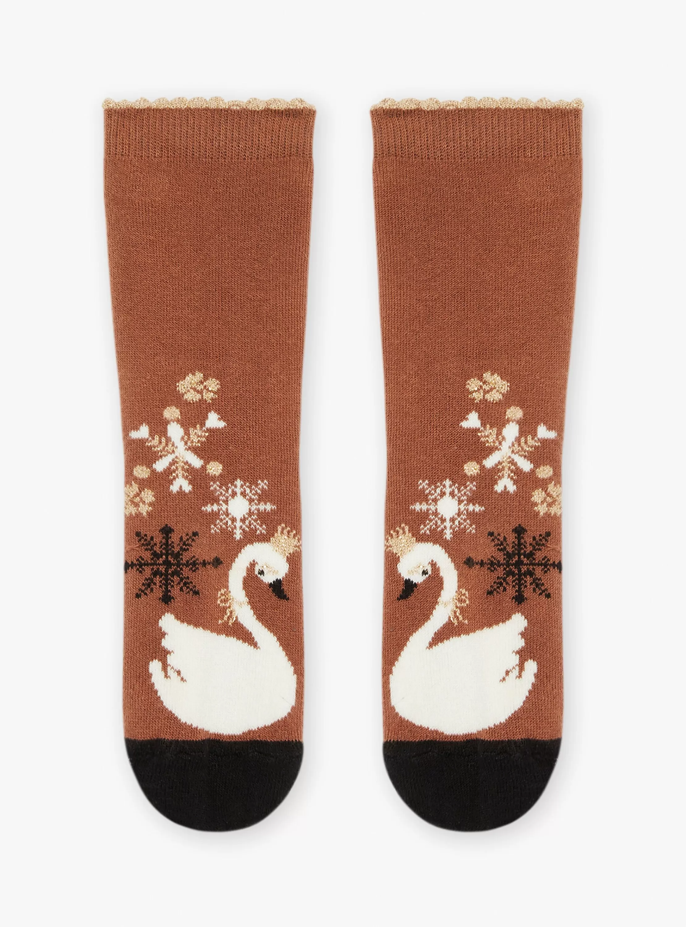 Cheap Sergent Major Chaussettes marron à motif cygne