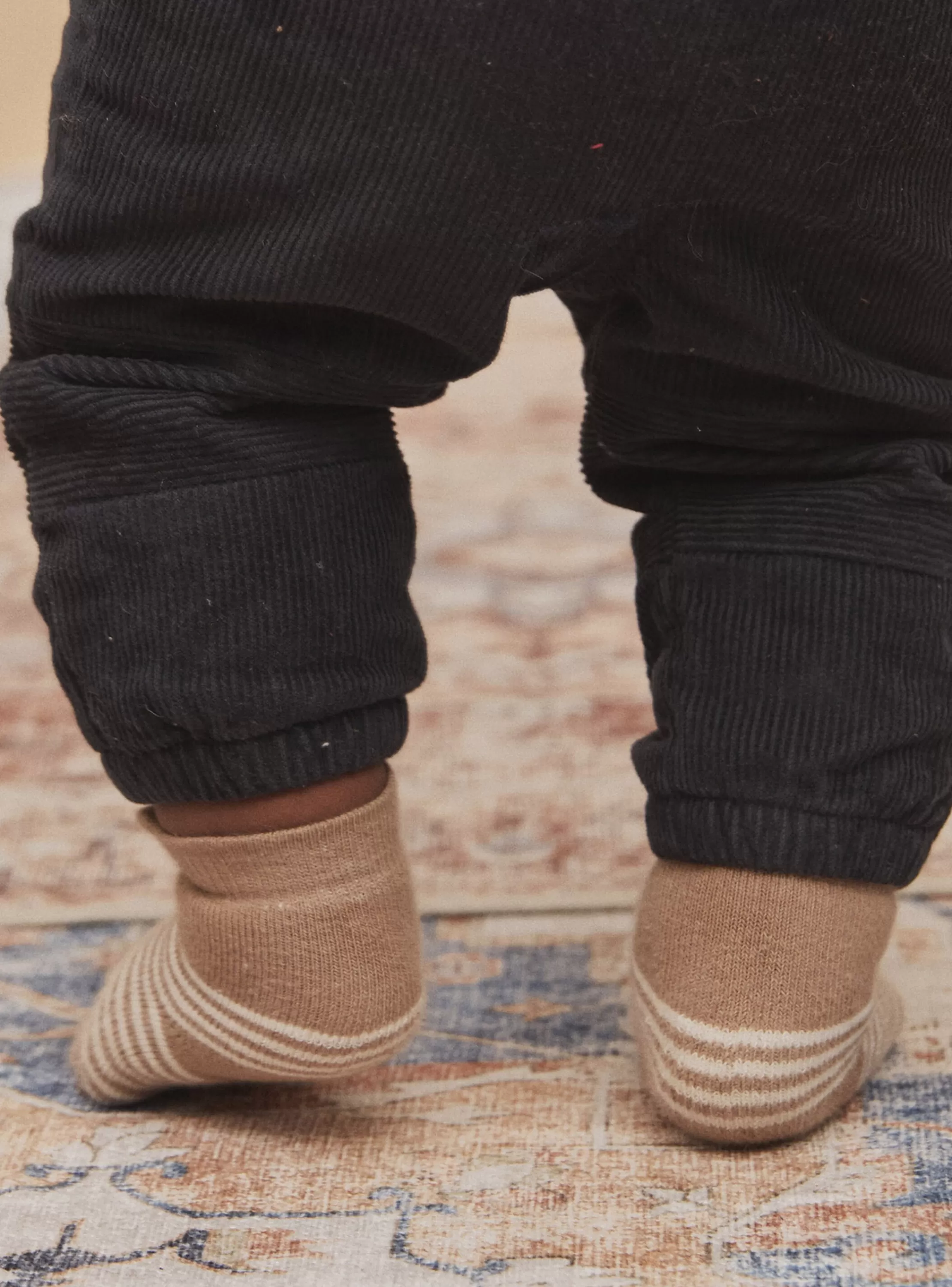 Fashion Sergent Major Chaussettes marrons et blanc crème à imprimé à rayures
