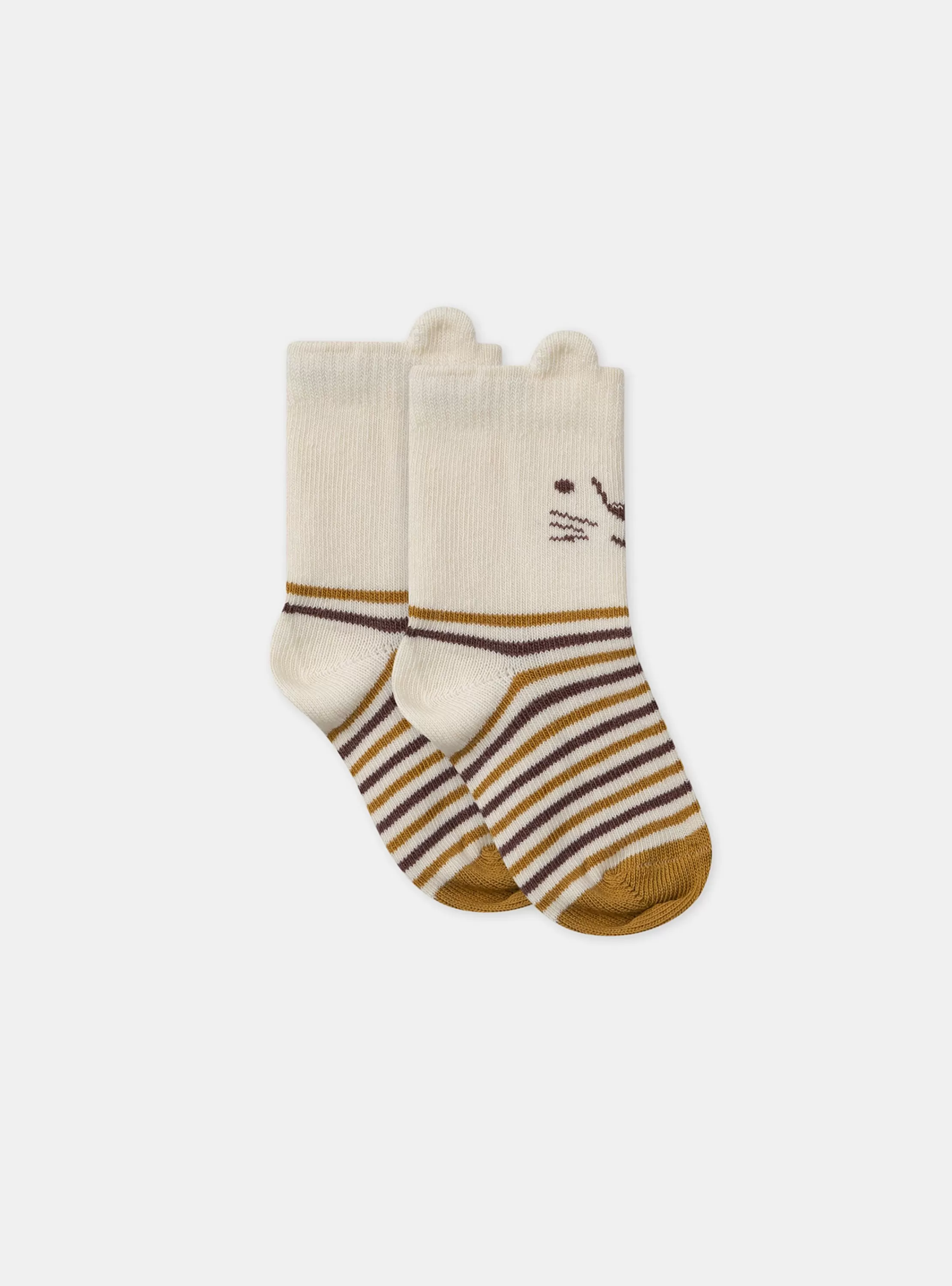 Outlet Sergent Major Chaussettes rayées avec visage de lion