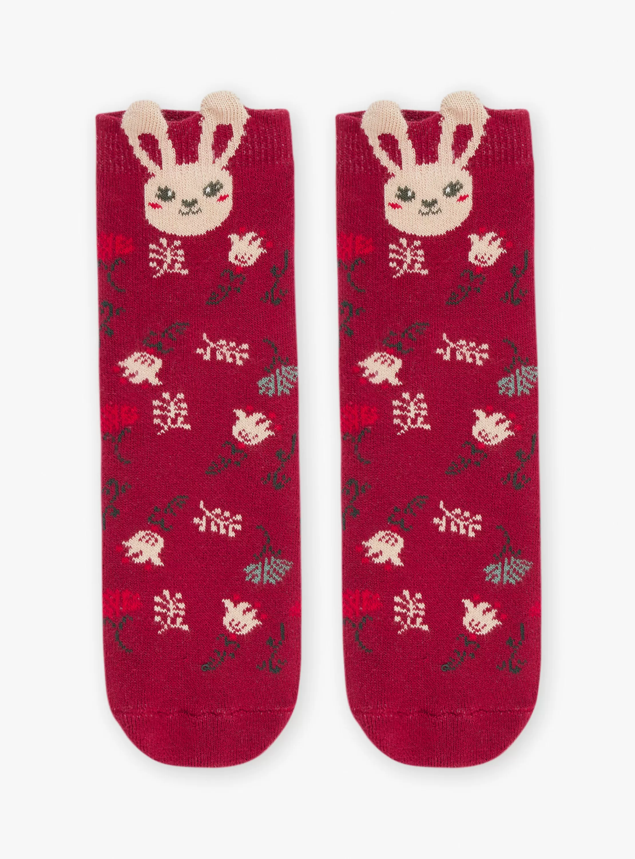Hot Sergent Major Chaussettes rouges à jacquard fleuri