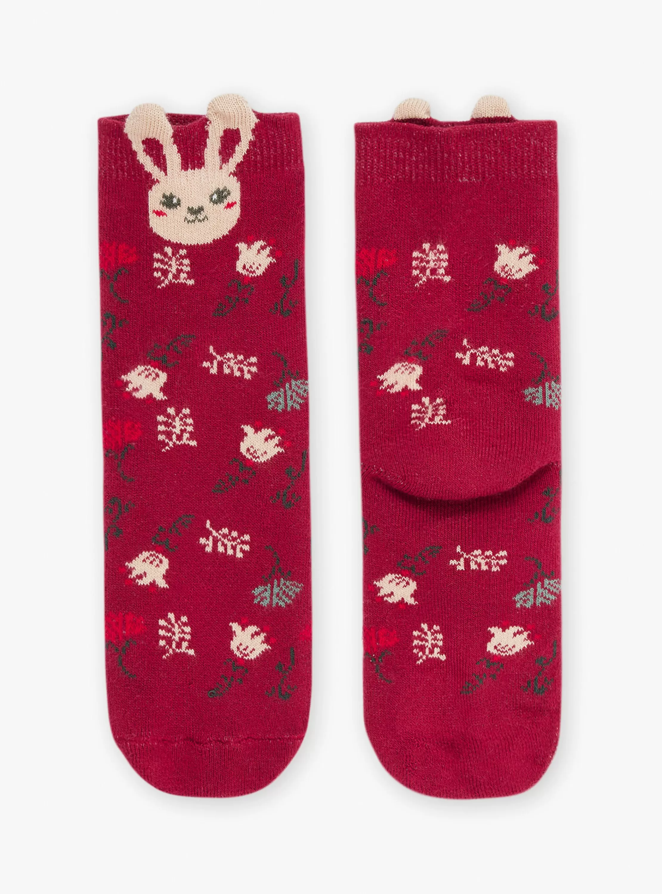 Hot Sergent Major Chaussettes rouges à jacquard fleuri