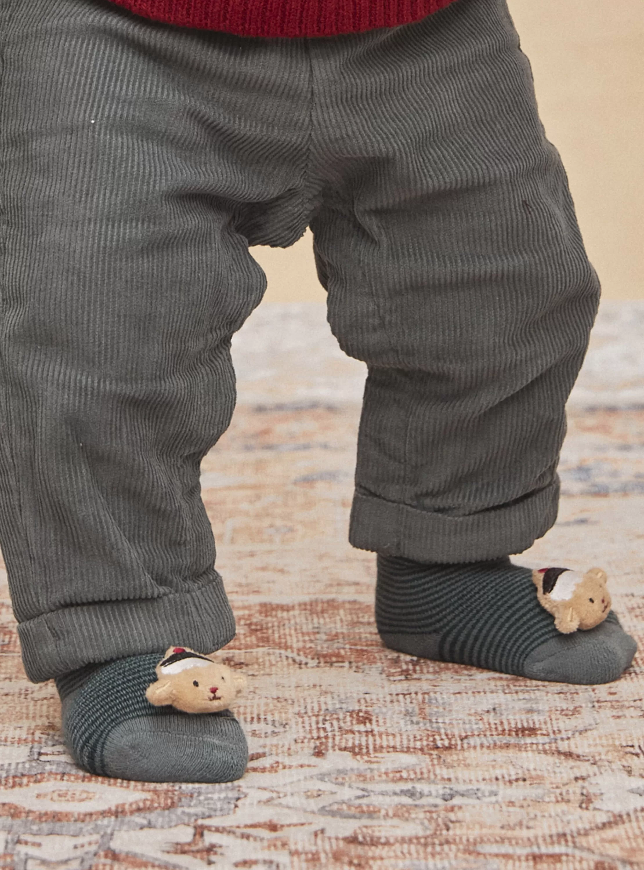 Best Sale Sergent Major Chaussettes vert de gris à imprimé à rayures
