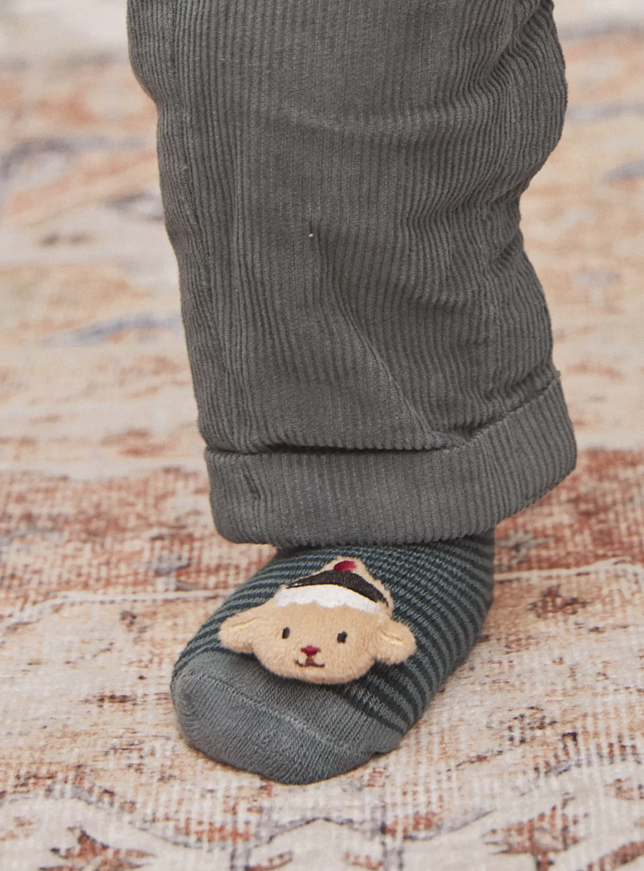 Best Sale Sergent Major Chaussettes vert de gris à imprimé à rayures